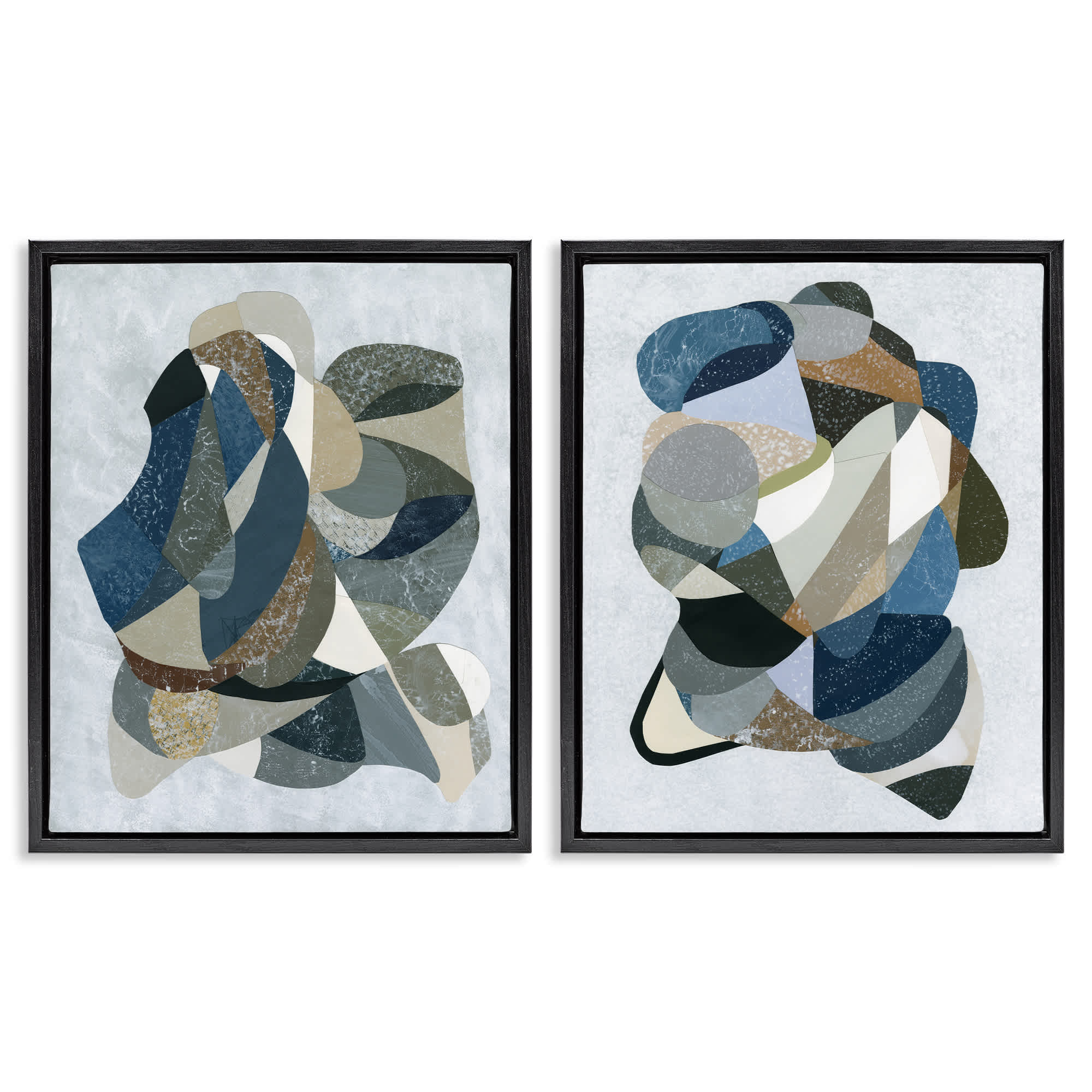 Stupell Industries B2-755-FFB-2PC-16X20 Neutral Geometric Patterns 2pc Floating Frame Set design by Coco Good
