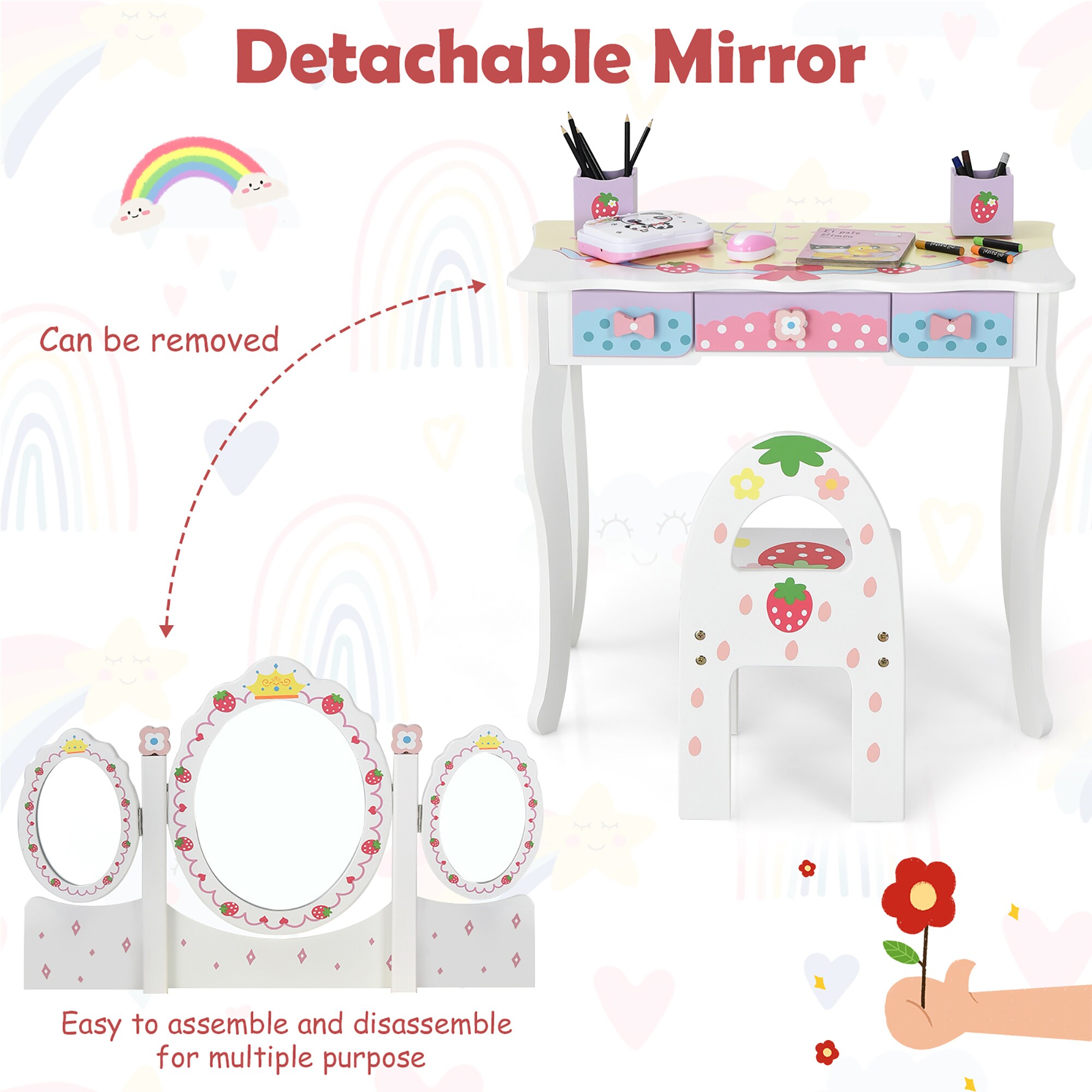 Costway SXL00051 Bedroom-Vanities - View #7