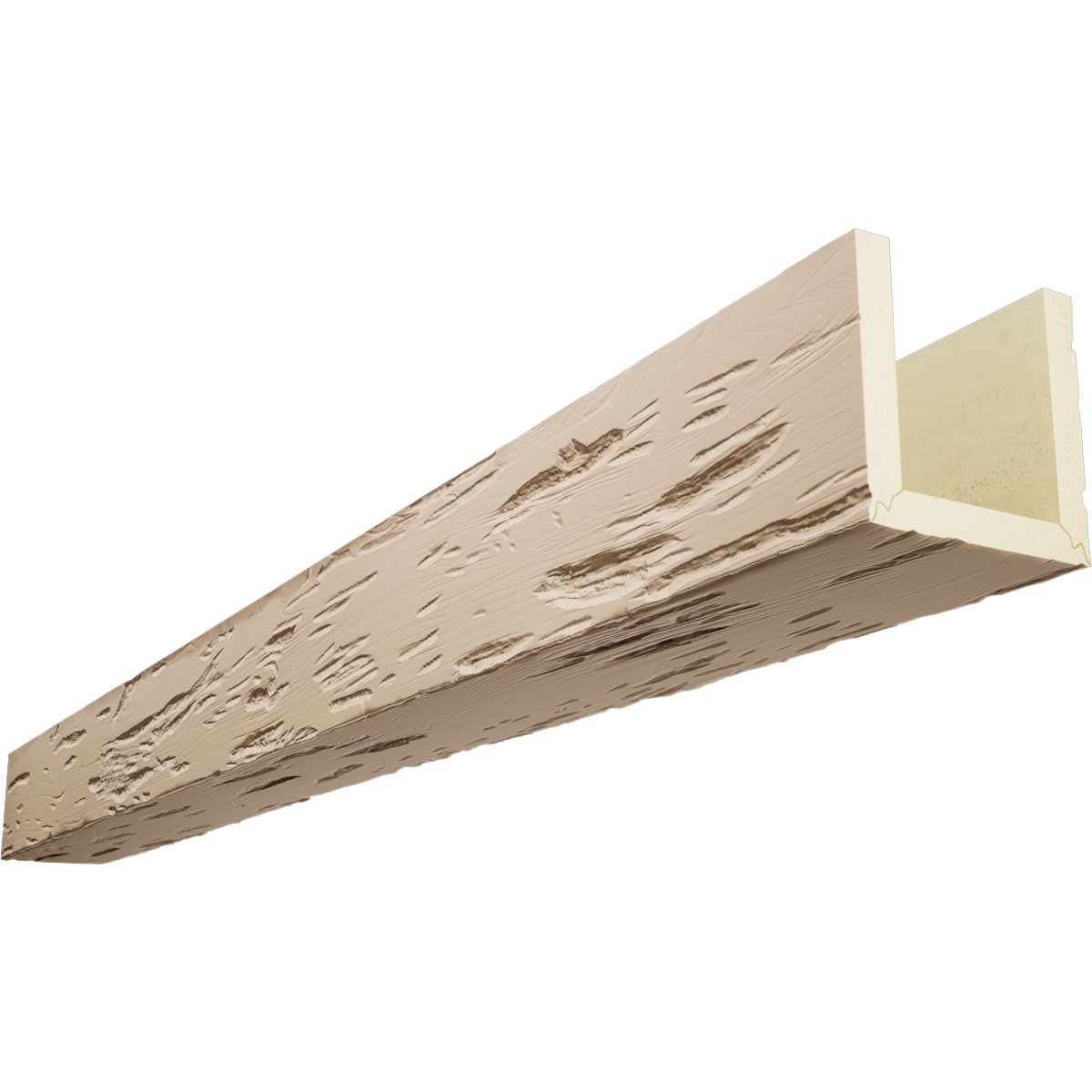 Ekena Millwork BMPC3C0040X060X120UN 1-in x 4-in x 10-ft Factory Prepped Unfinished Urethane U-Shaped Decorative Beam