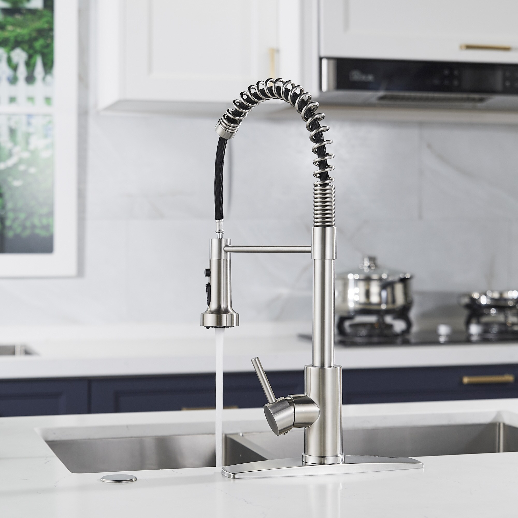 FORIOUS Kitchen Faucet Stainless Steel Single Handle Pull Down Kitchen   48873425 