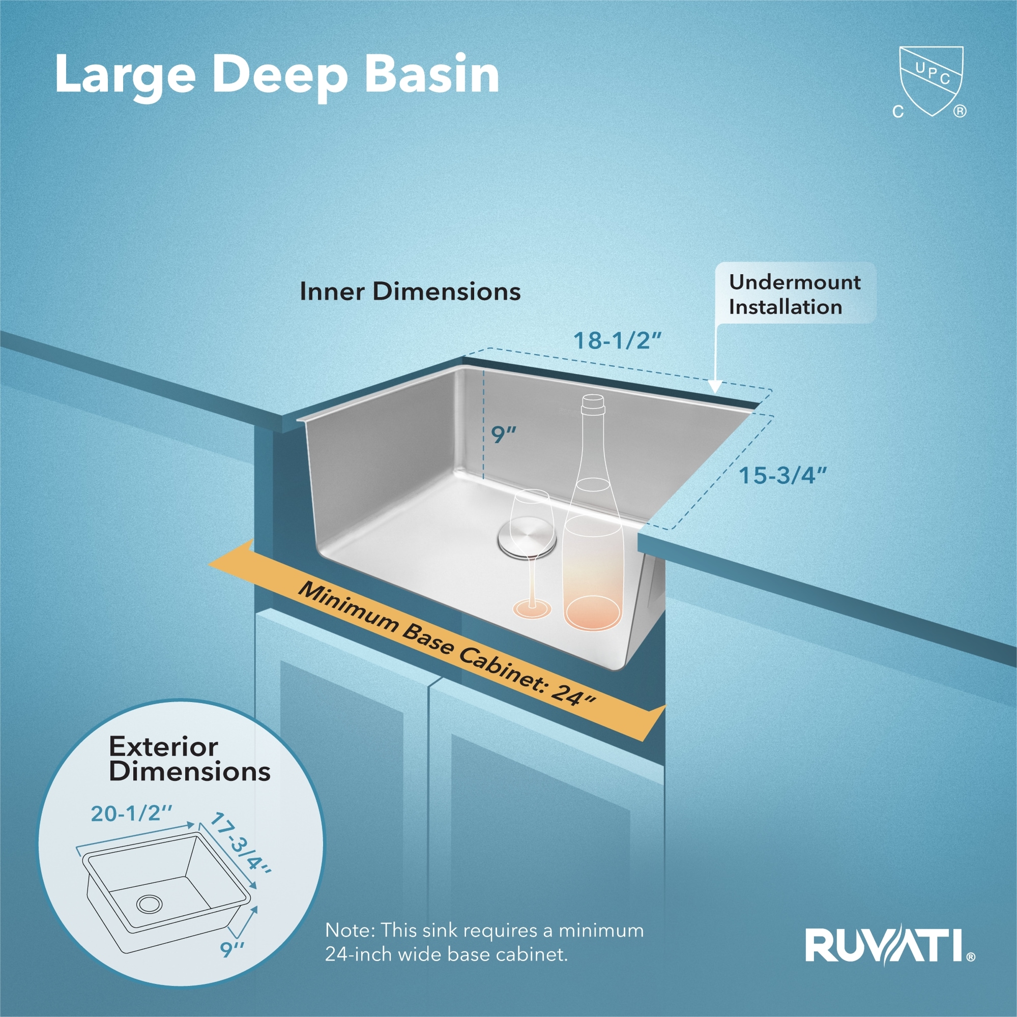 Ruvati RVM5020 Bar-Prep-Sinks - View #5