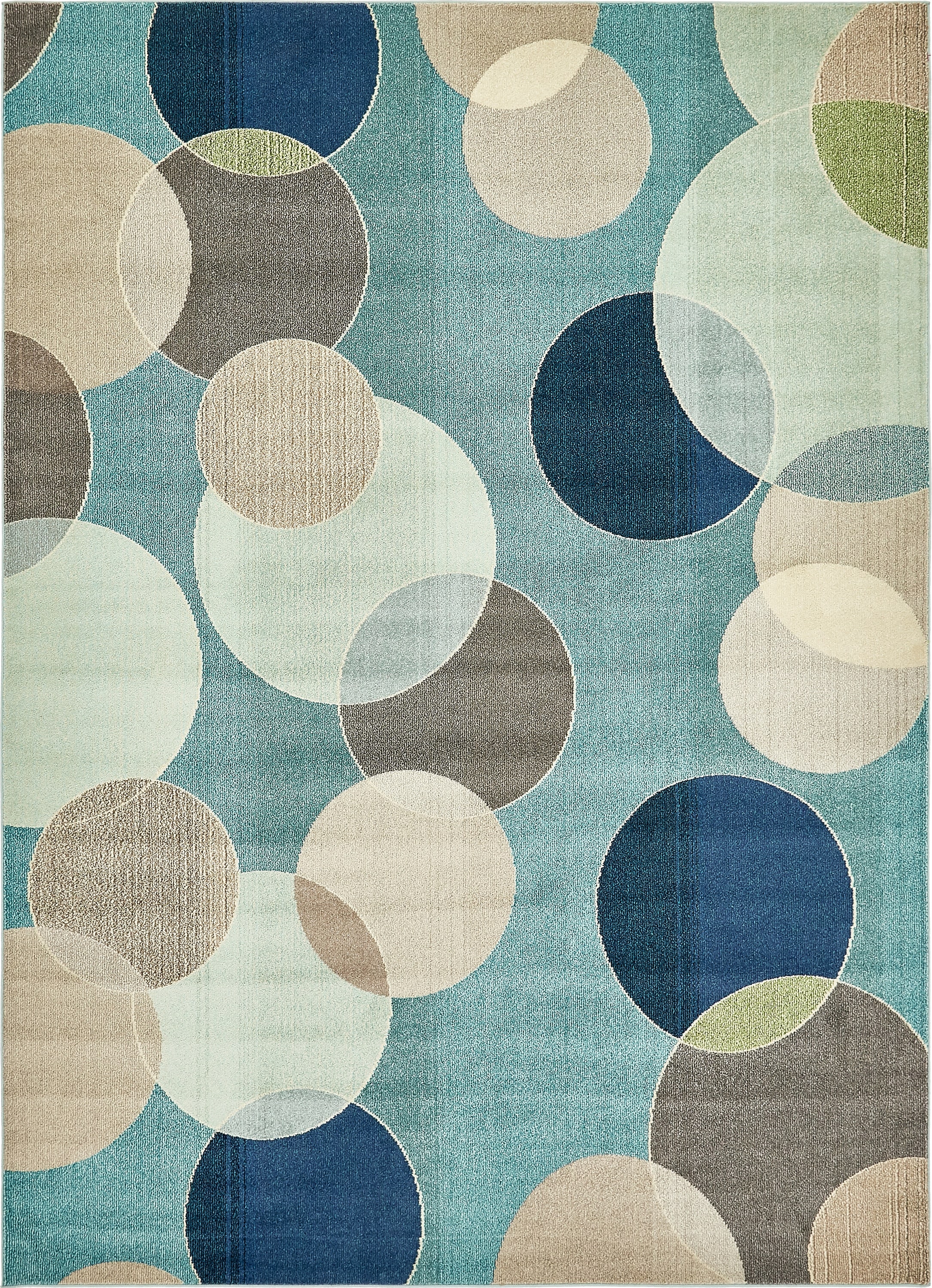 Unique Loom 3139815 Seaside Chromatic 9 x 12 Blue/Beige Indoor Geometric Coastal Area Rug