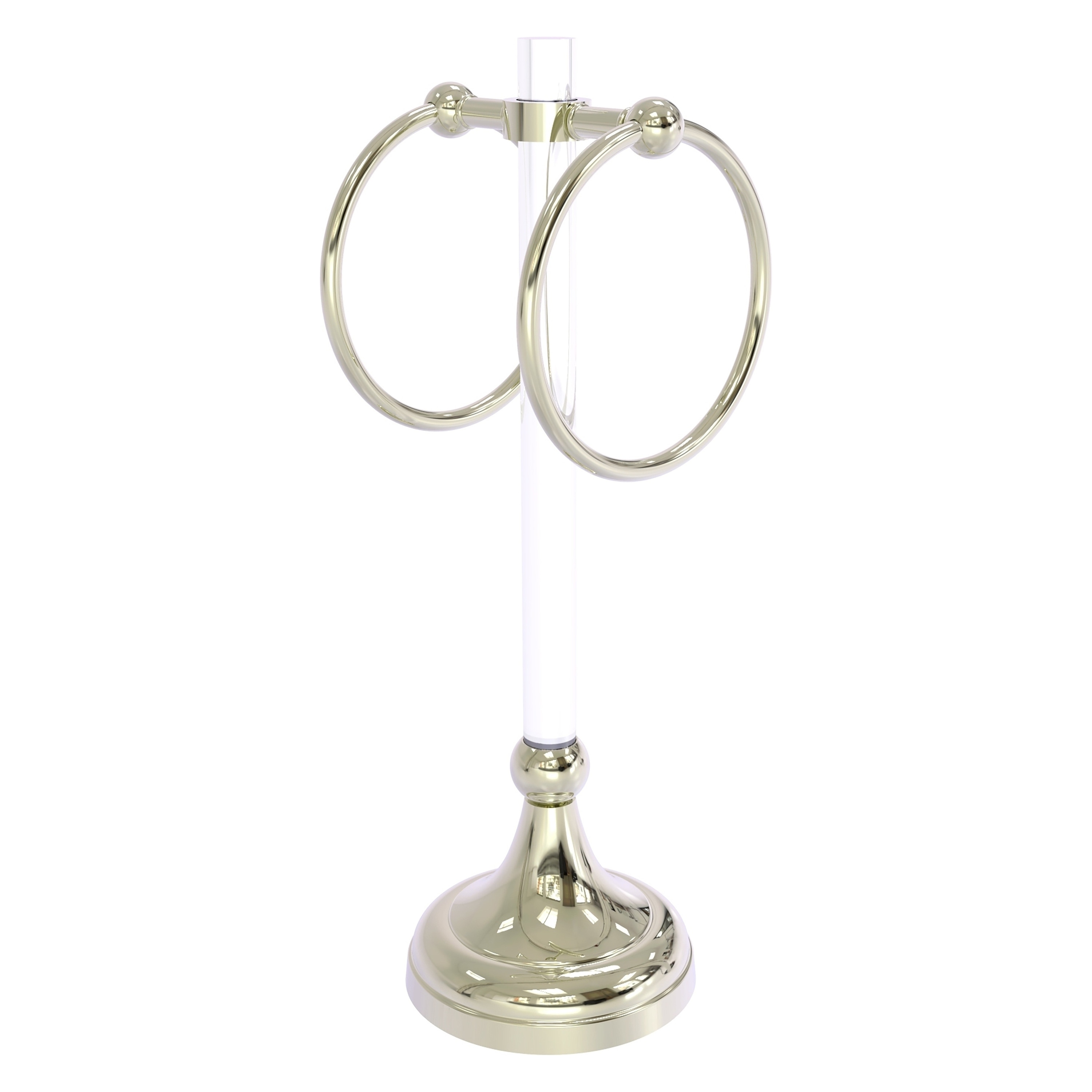 Allied Brass PG-TRS-10-PNI Pacific Grove Polished Nickel Freestanding countertop Double Towel Ring