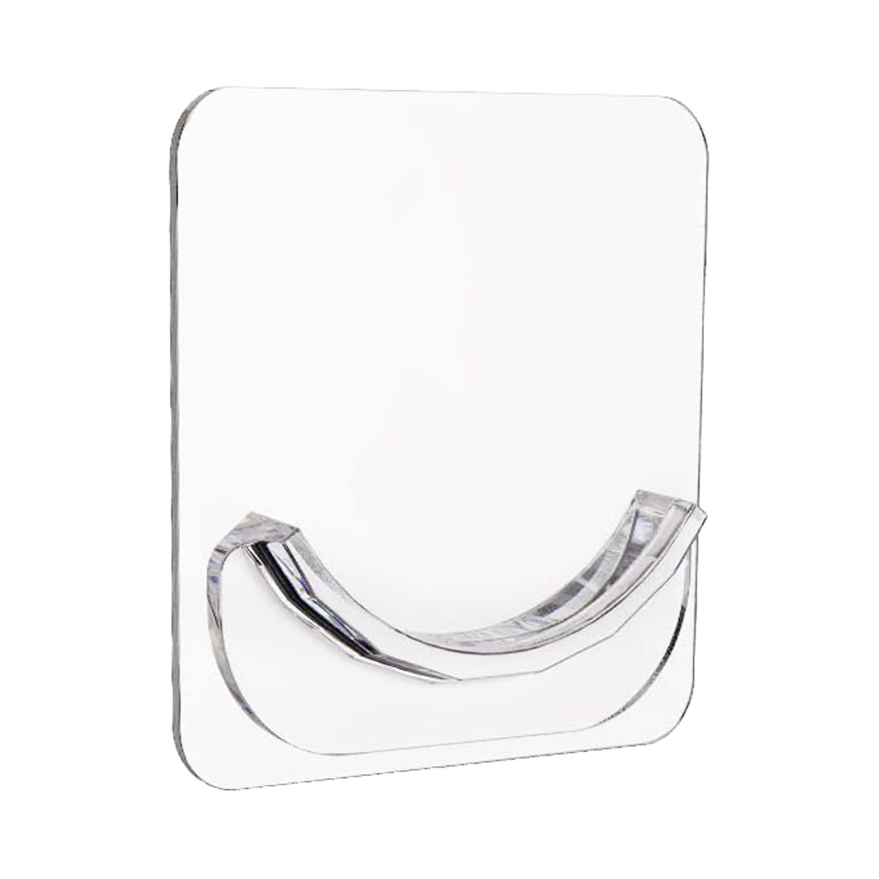 Aoibox - 2 Pack Adhesive Shower Curtain Rod Holder No Drill Clear Nano Adhesive 20 lb Tension Su...