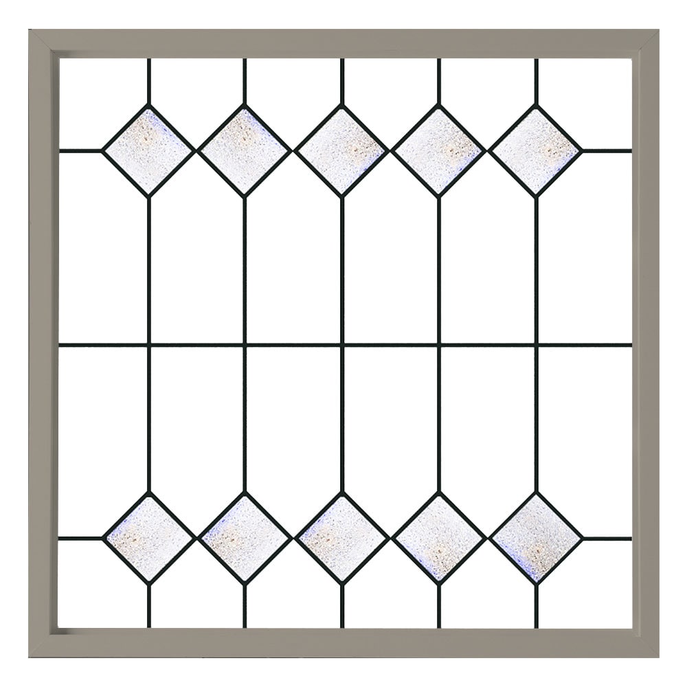 Hy-Lite DF4747MISSV1500DW Mission Decorative Glass 47-1/2-in x 47-1/2-in Driftwood Square Accent Window with Grids