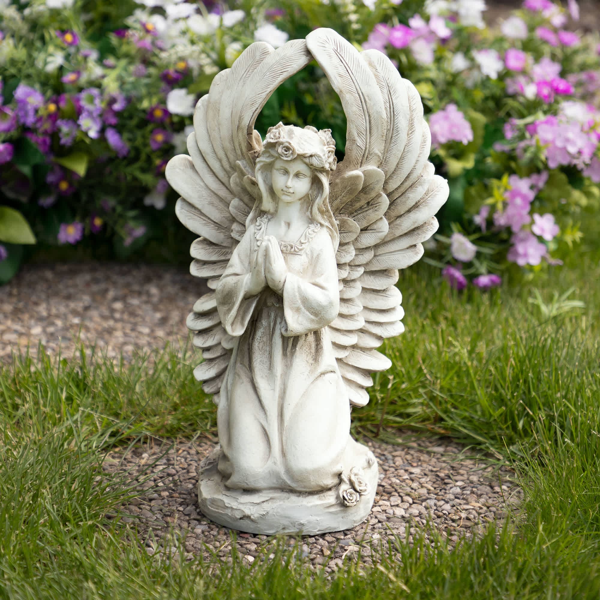 Northlight 15.25 inch Angel Kneeling in Prayer Outdoor Garden Statue