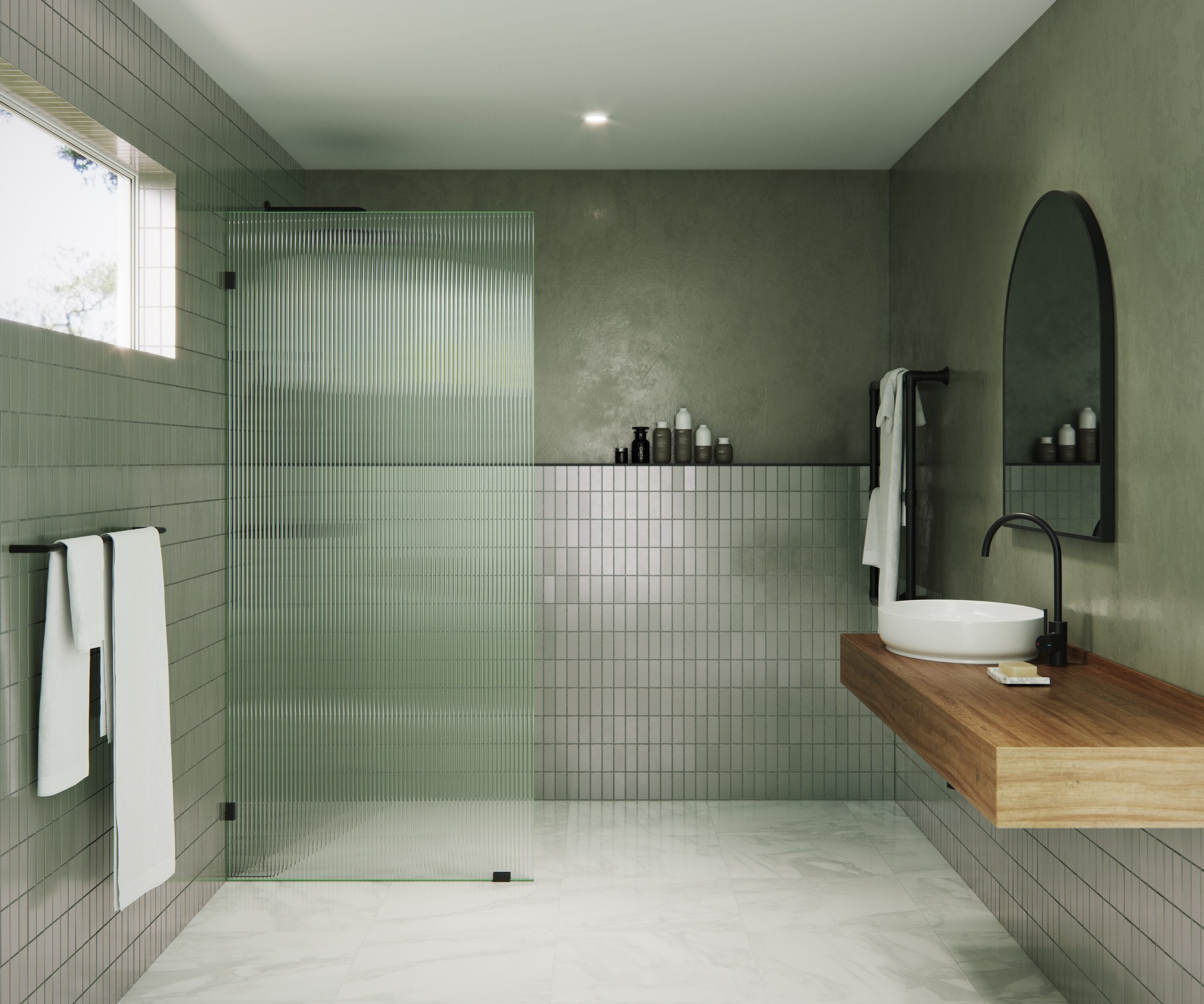 Glass Warehouse GW-FL-36-MB Shower-Doors - View #2