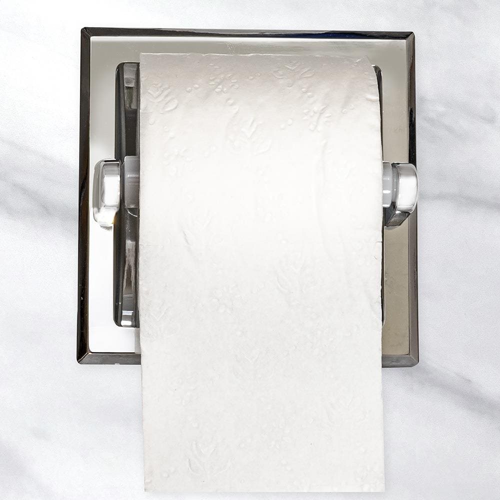 Project Source Seton Chrome Recessed Spring-loaded Toilet Paper Holder in  the Toilet Paper Holders department at, toilet paper holder 