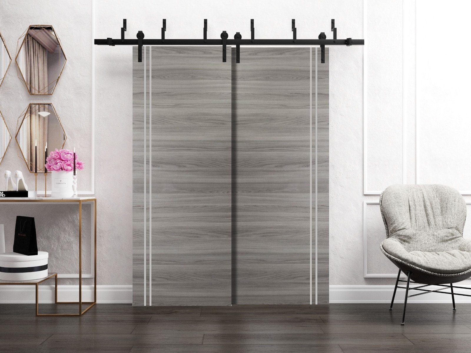 SARTODOORS Slab Barn Door Panel - Planum 0310 Ginger Ash - Sturdy ...