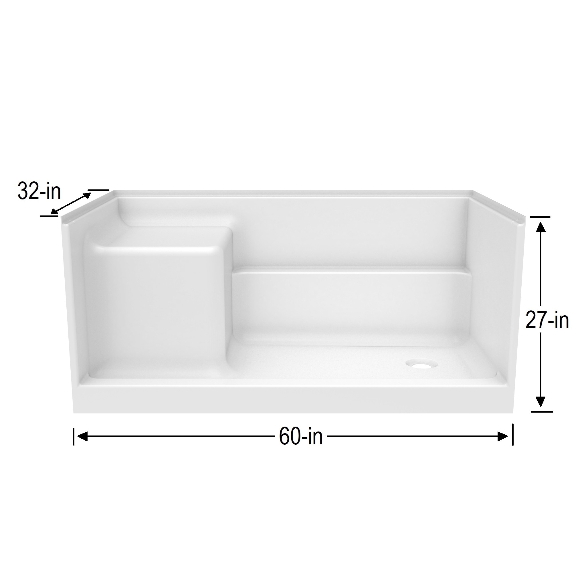 Laurel Mountain LM6032SBLWPK1 Shower-Floors - View #5