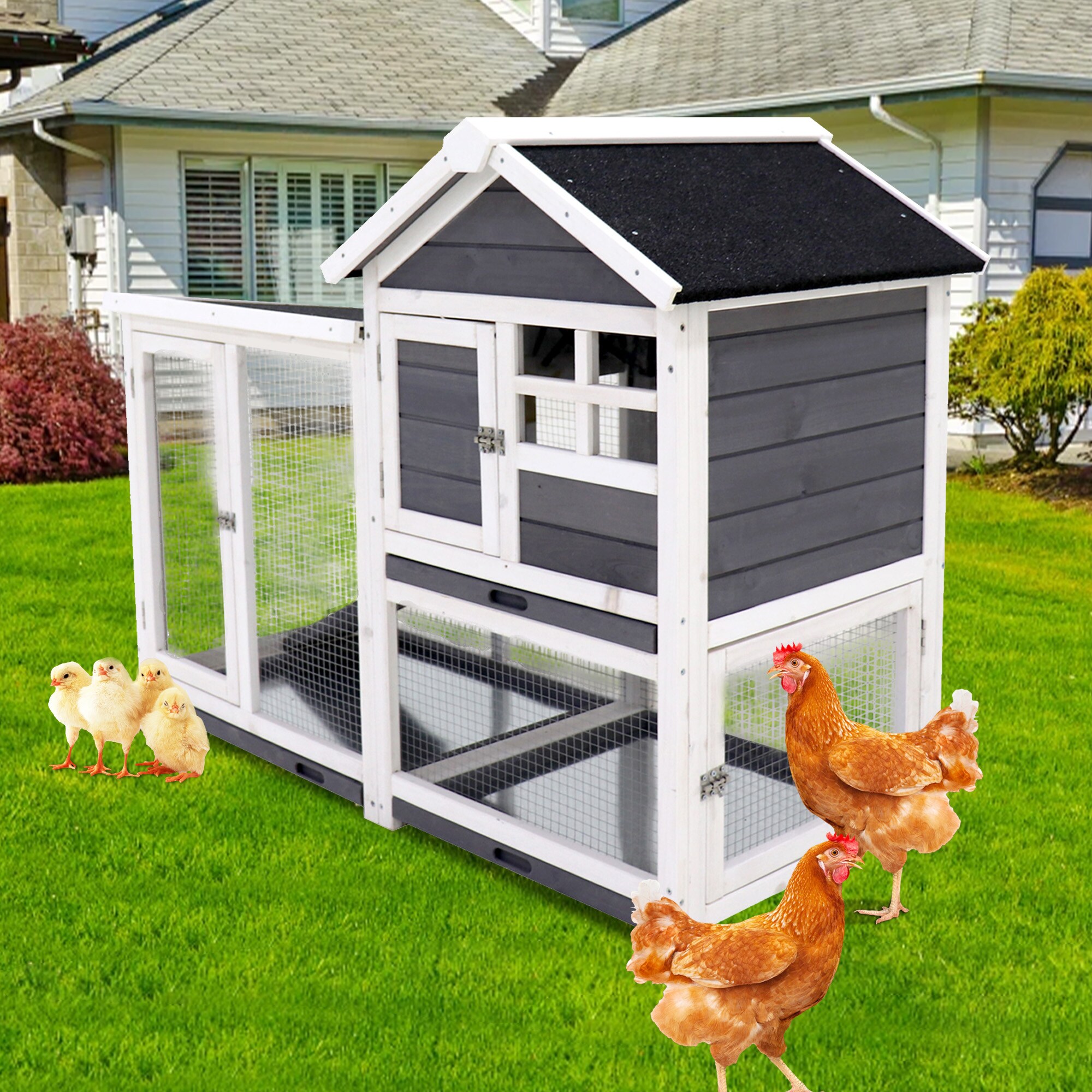 Kahomvis NH-QPW2-973 Chicken-Coops-Rabbit-Hutches - View #4