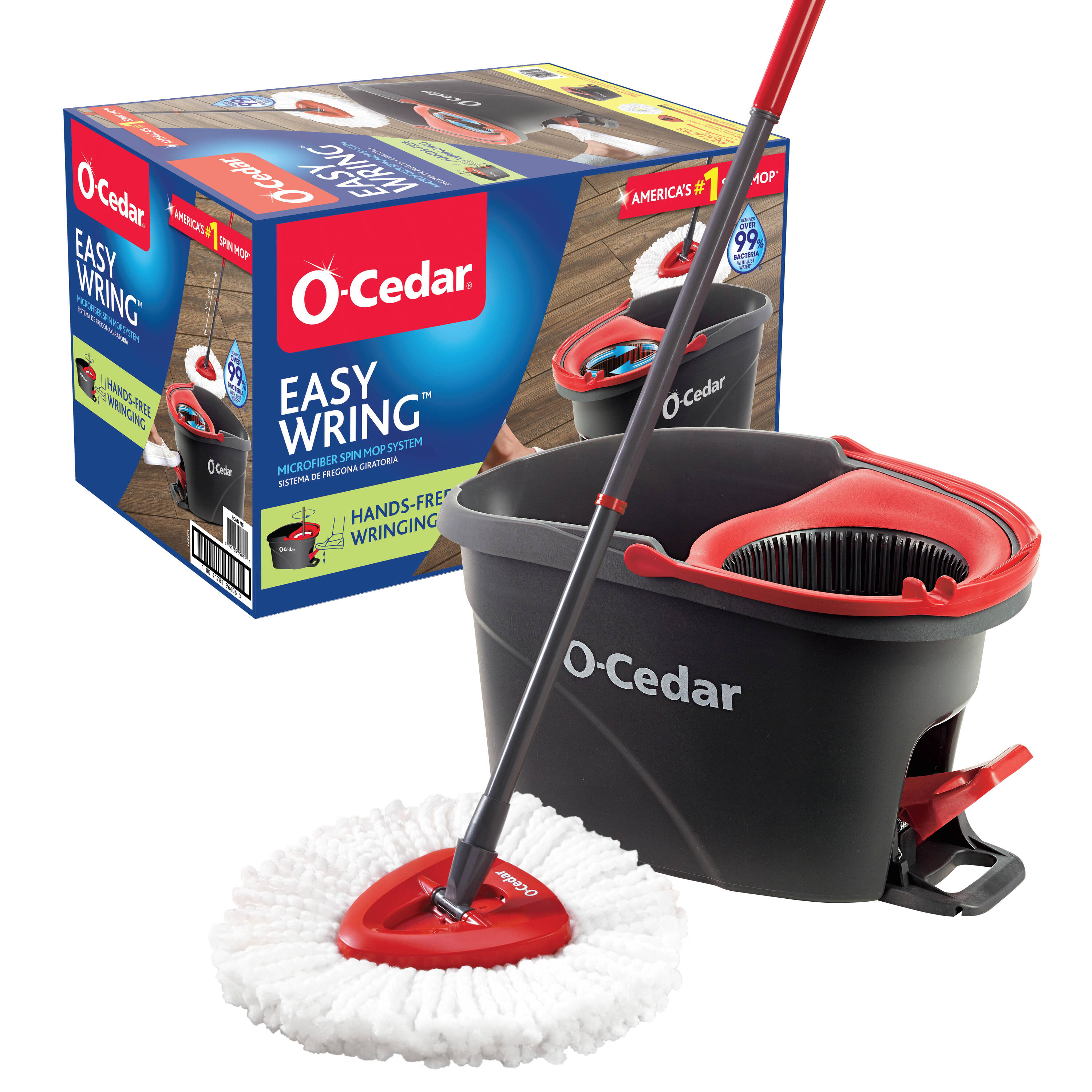 O-Cedar EasyWring Microfiber Spin Mop and Bucket System - Hands-Free  Wringing, Washable/Reusable Head, Commercial/Residential in the Spin Mops  department at