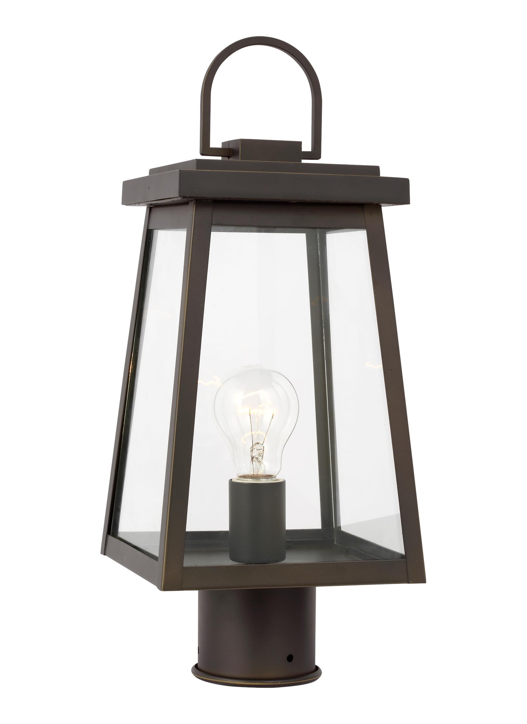Generation Lighting 8248401EN3-71 Founders 17.25-in H Antique Bronze Hardwired LED Post light