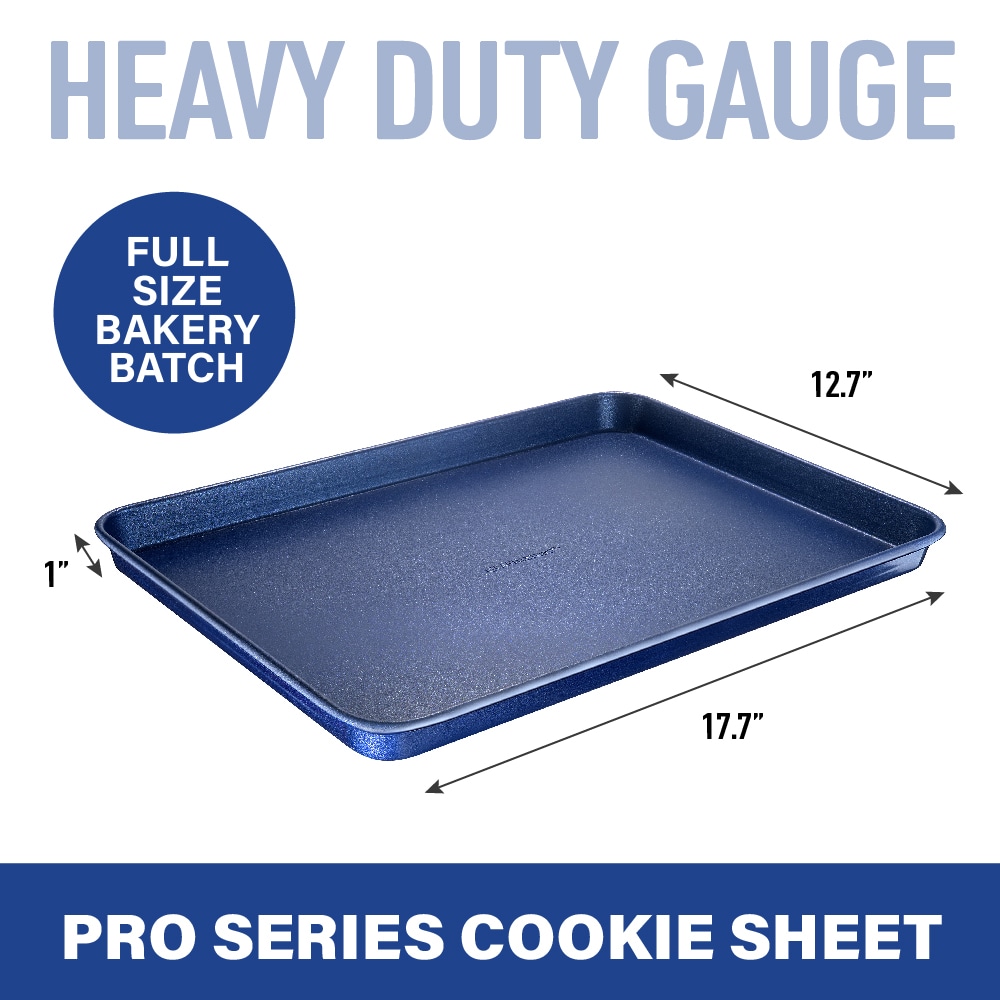 12.7-Inch Nonstick Baking Sheets & Cookie Trays for Oven, 2-Pack Baking Pans  Set (Black)