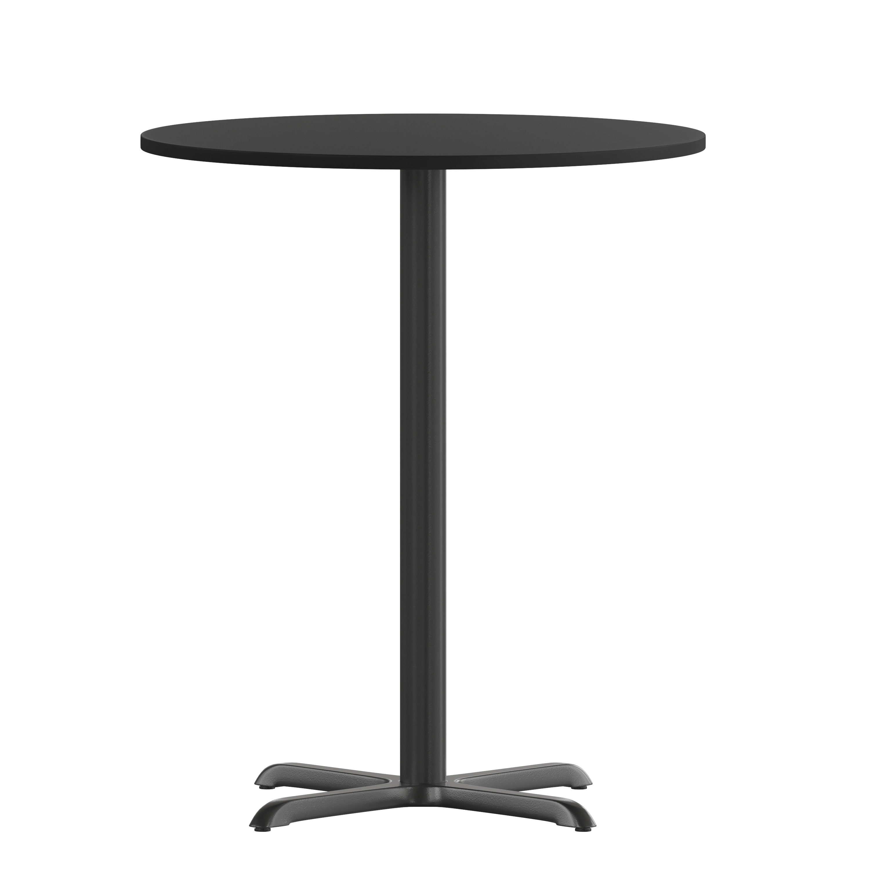 Flash Furniture 889142006824 Black Round Contemporary/Modern Bar Table, Wood veneer with Black Metal 30-in L x 43.13-in H