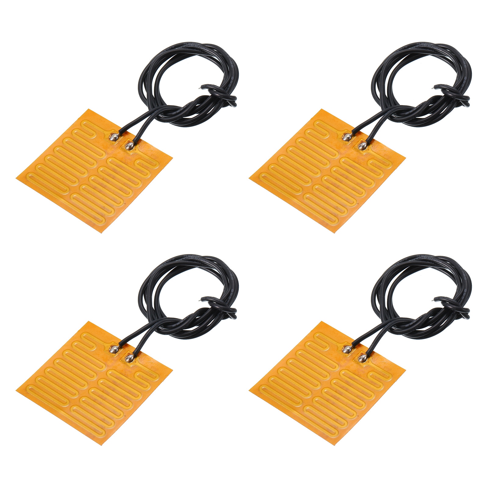 Unique Bargains S25093001UX4283 Heater Film Heating Plate 4.2W 5V Polyimide Heat Pad Adhesive PI Heater Elements Film 32mmx32mm Heater Strip for Constant Temperature Pack of 4