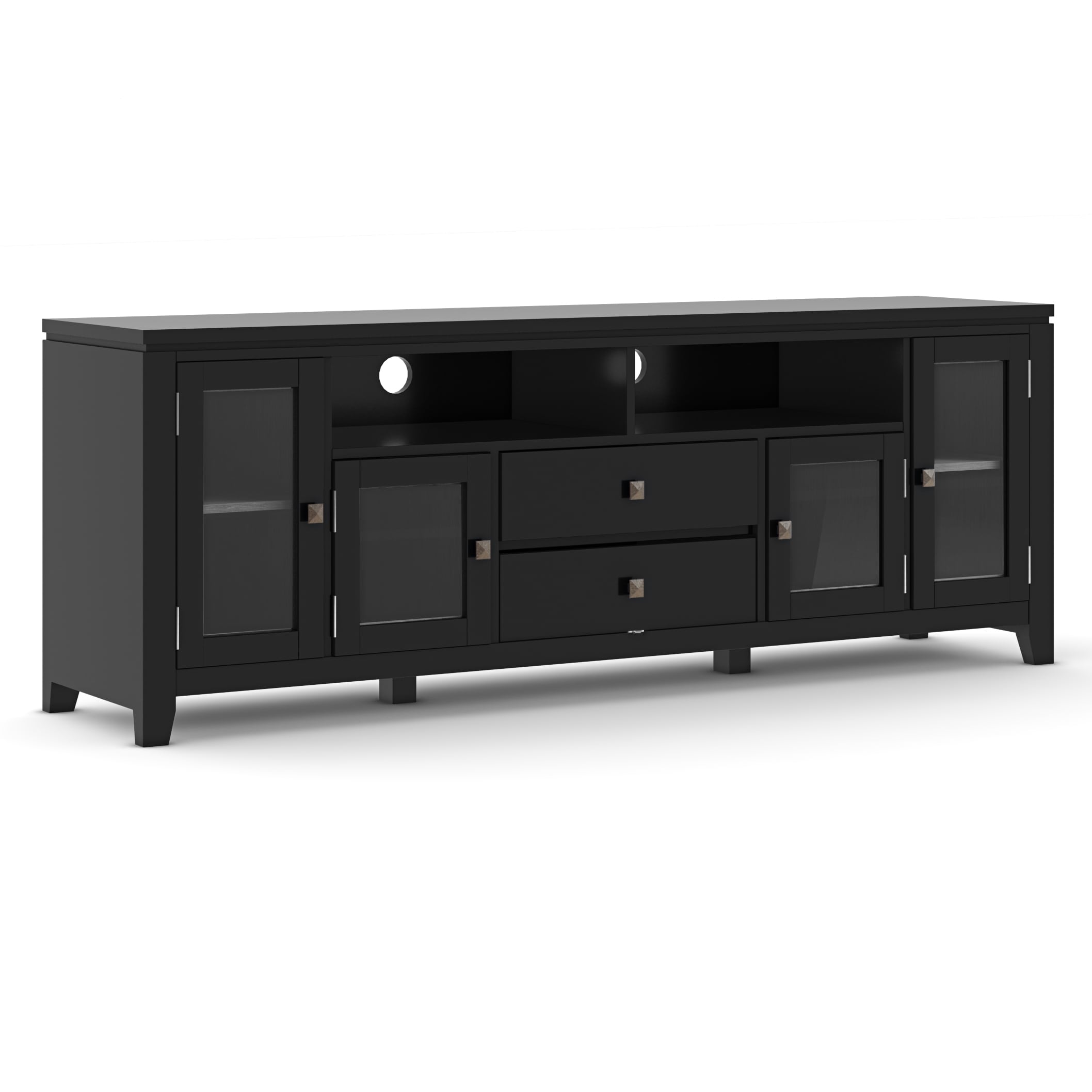 Simpli Home AXCCOS72-BL Cosmopolitan Modern/Contemporary Black TV stand ( Accommodates TVs up to 80-in )