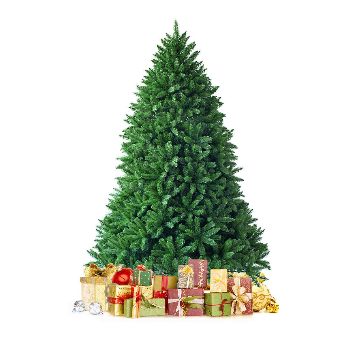 Costway 24''Pre-Lit Tabletop Fir Christmas Tree 35 LED Lights Timer 