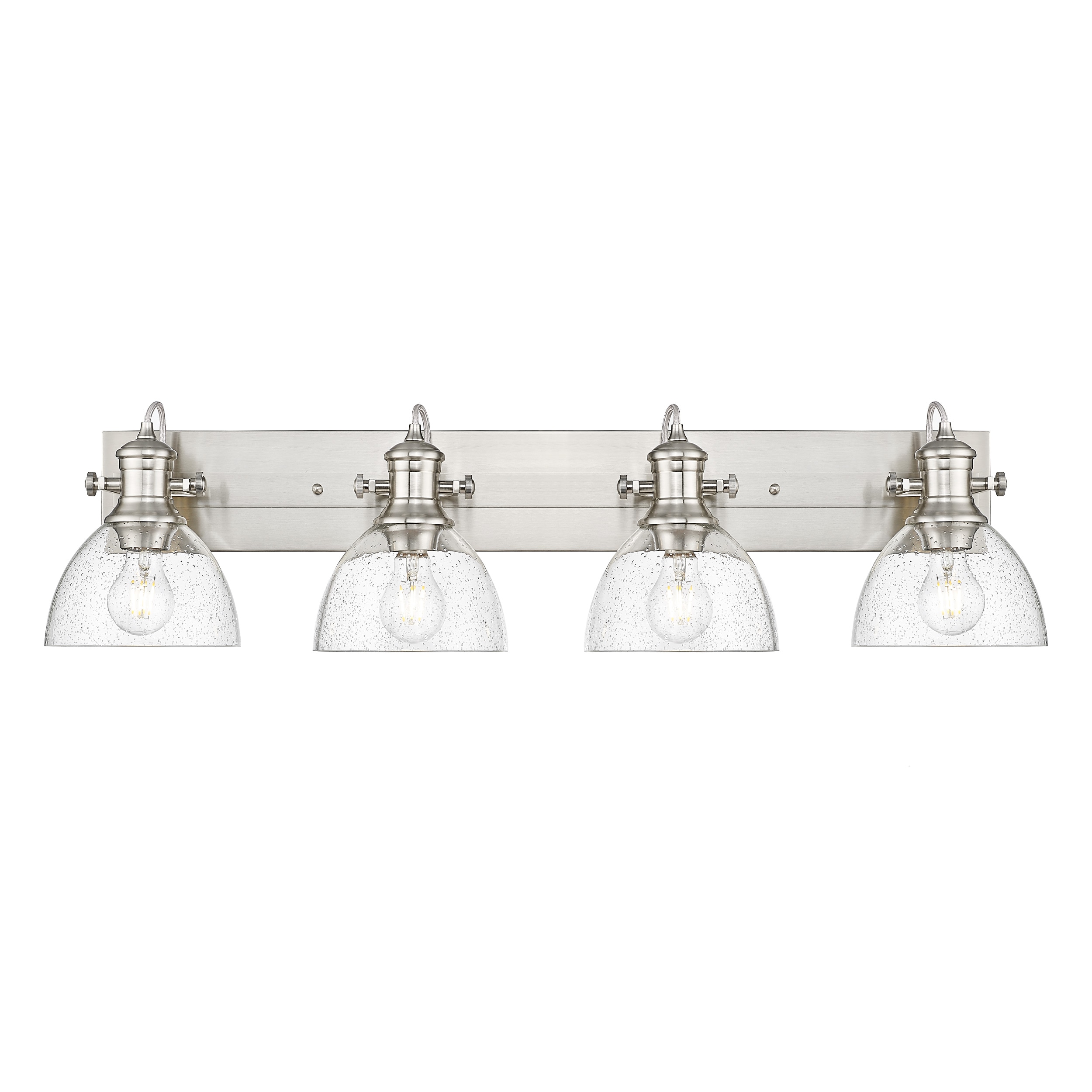 Golden Lighting 3118-BA4 PW-SD Hines 8.25-in 4 -Light Pewter Transitional Vanity light