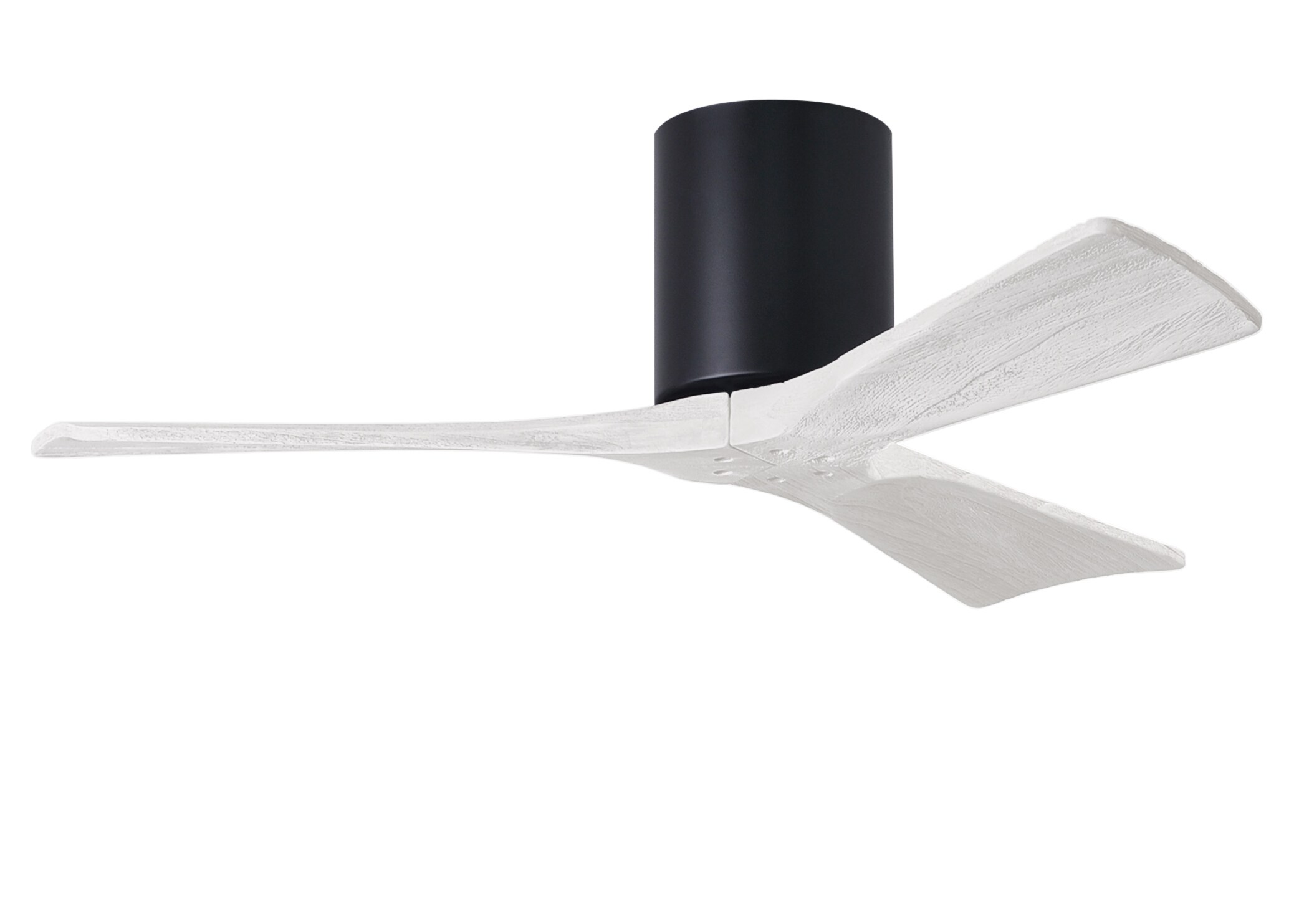 Matthews Fan Company IR3H-BK-MWH-42 Irene-3H 42-in Outdoor Flush Mount Matte Black with Matte White Blades Ceiling Fan Without Light - Remote Included ( 3 -Blade )