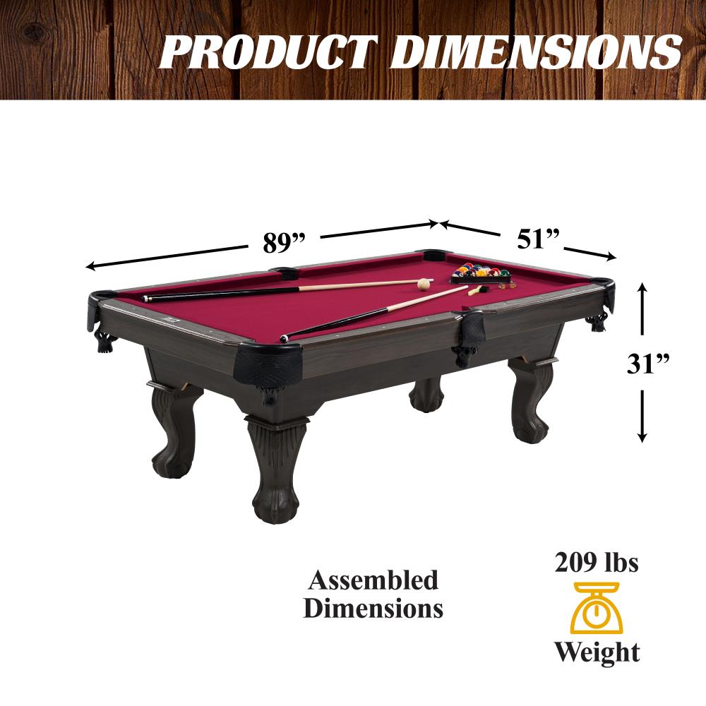 MD Sports Barrington Bellevue 90'' Billiard Table with Cue Rack in the ...