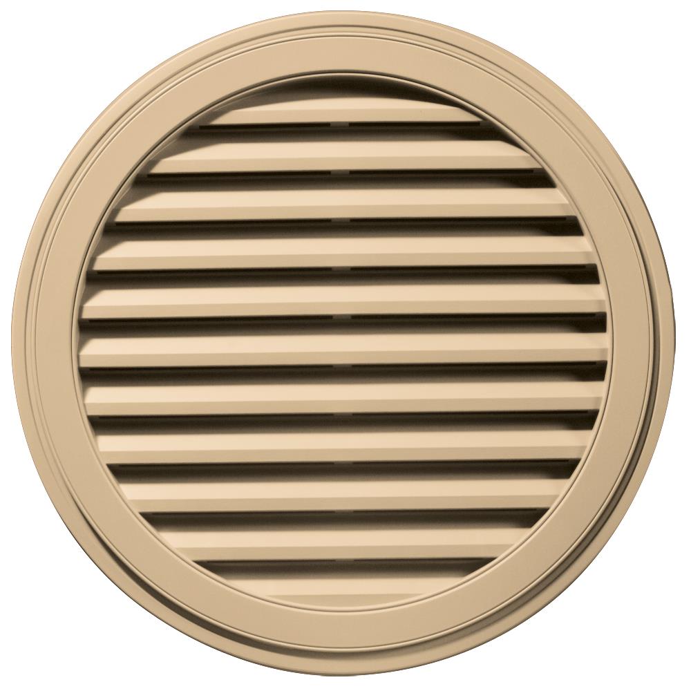Builders Edge 120033636045 36-in x 36-in Sandstone Maple Round Vinyl Gable Louver Vent