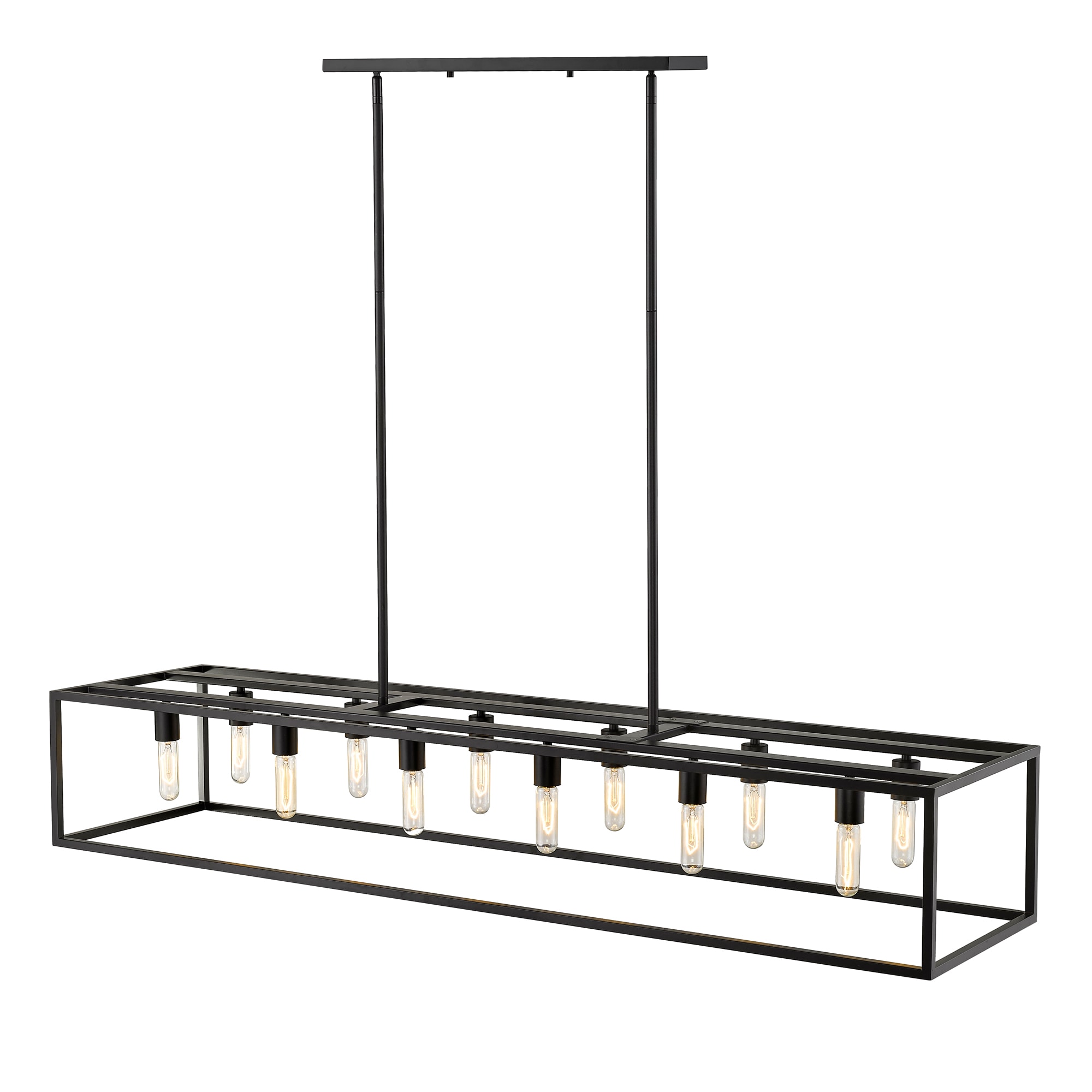 Acclaim Lighting IN21003BK Cobar 12 -Light Matte Black Transitional Linear Large Hanging Kitchen island light