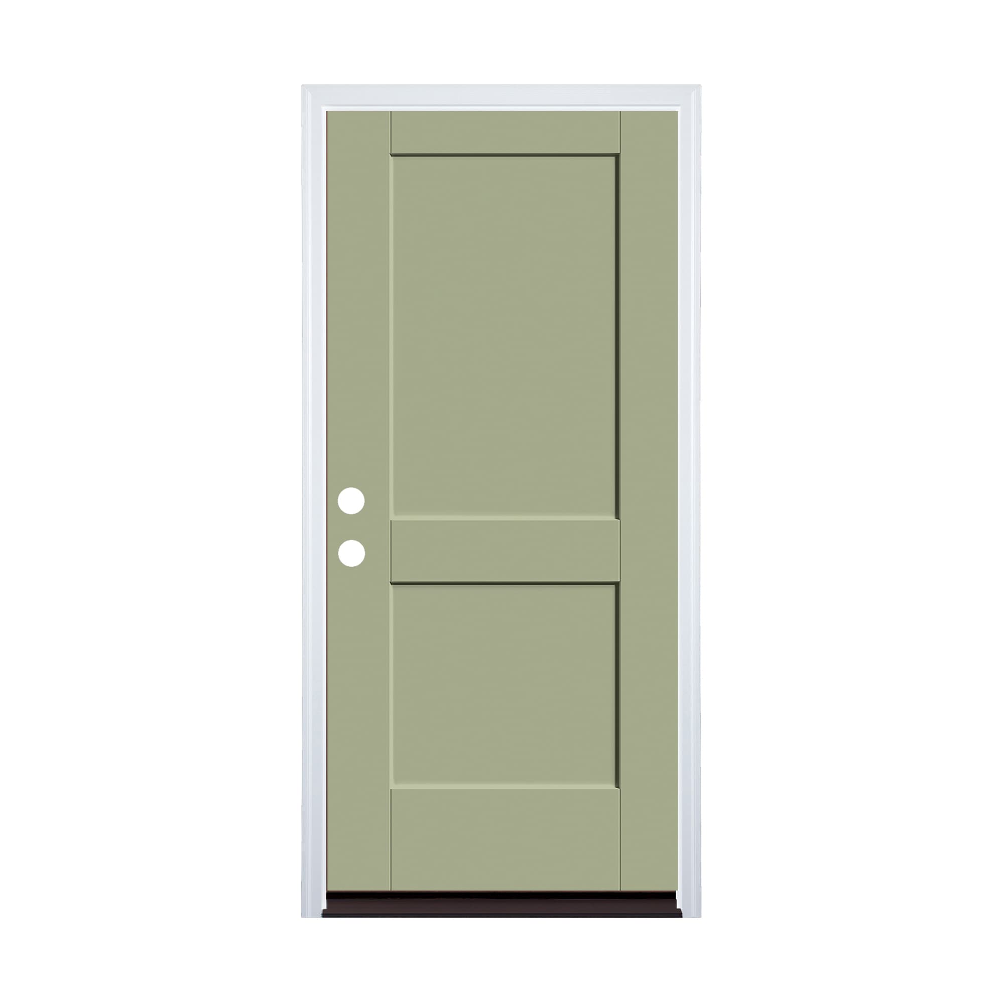 Therma-Tru 36-in x 80-in Fiberglass No Glass Painted Prehung Front Door with Brickmould Insulating Core