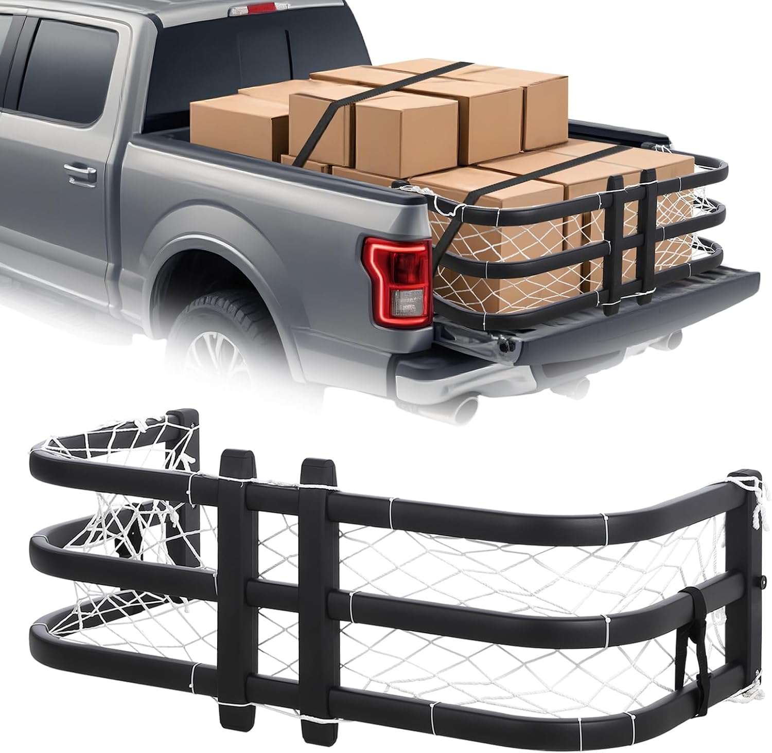 Garvee - Truck Bed Extender 48 in-61 In Adjustable Length Aluminum Retractable Tailgate Extender ...