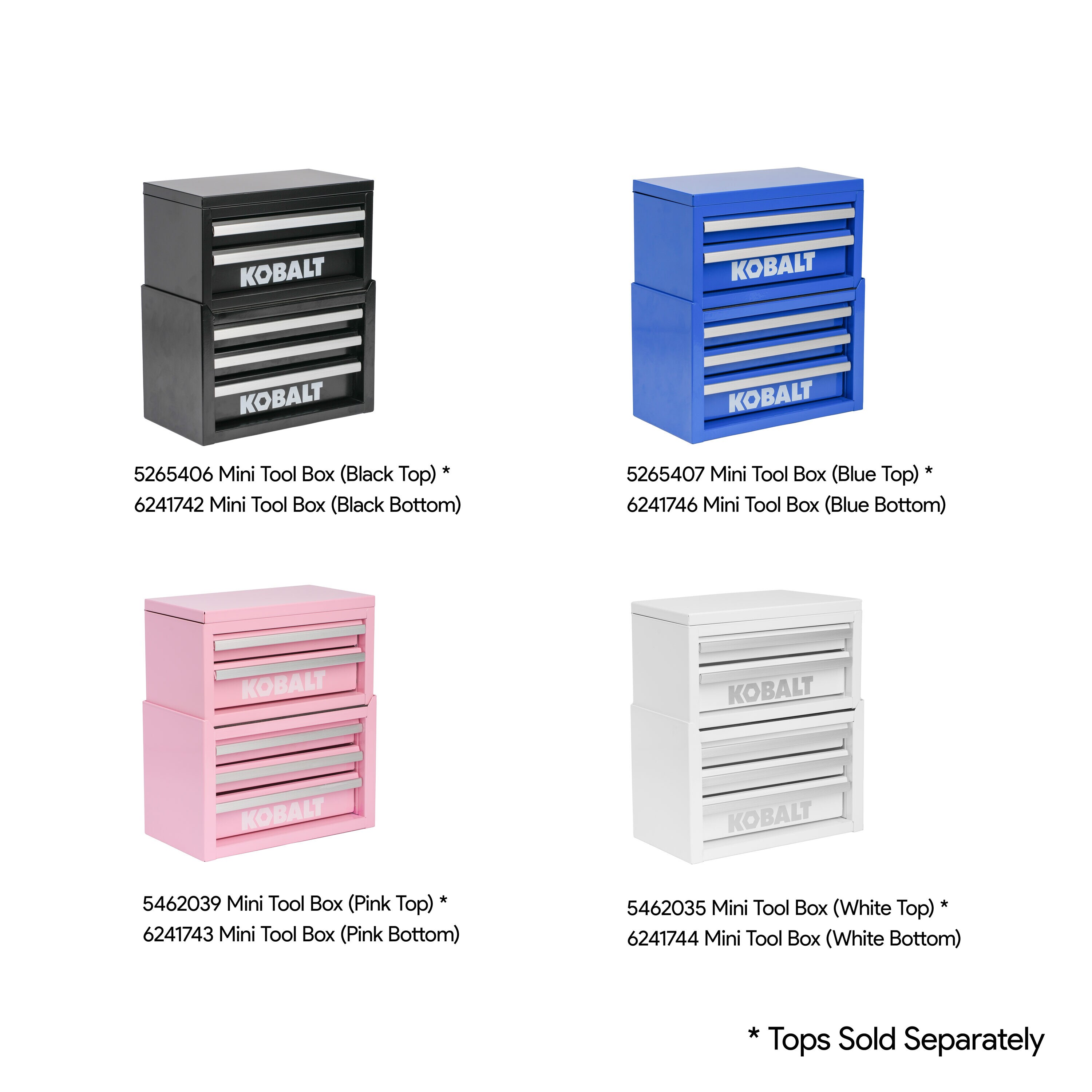 Kobalt Mini-Base 11-in W x 7.4-in H x 6.22-in D 3-Drawer White Steel Tool Box