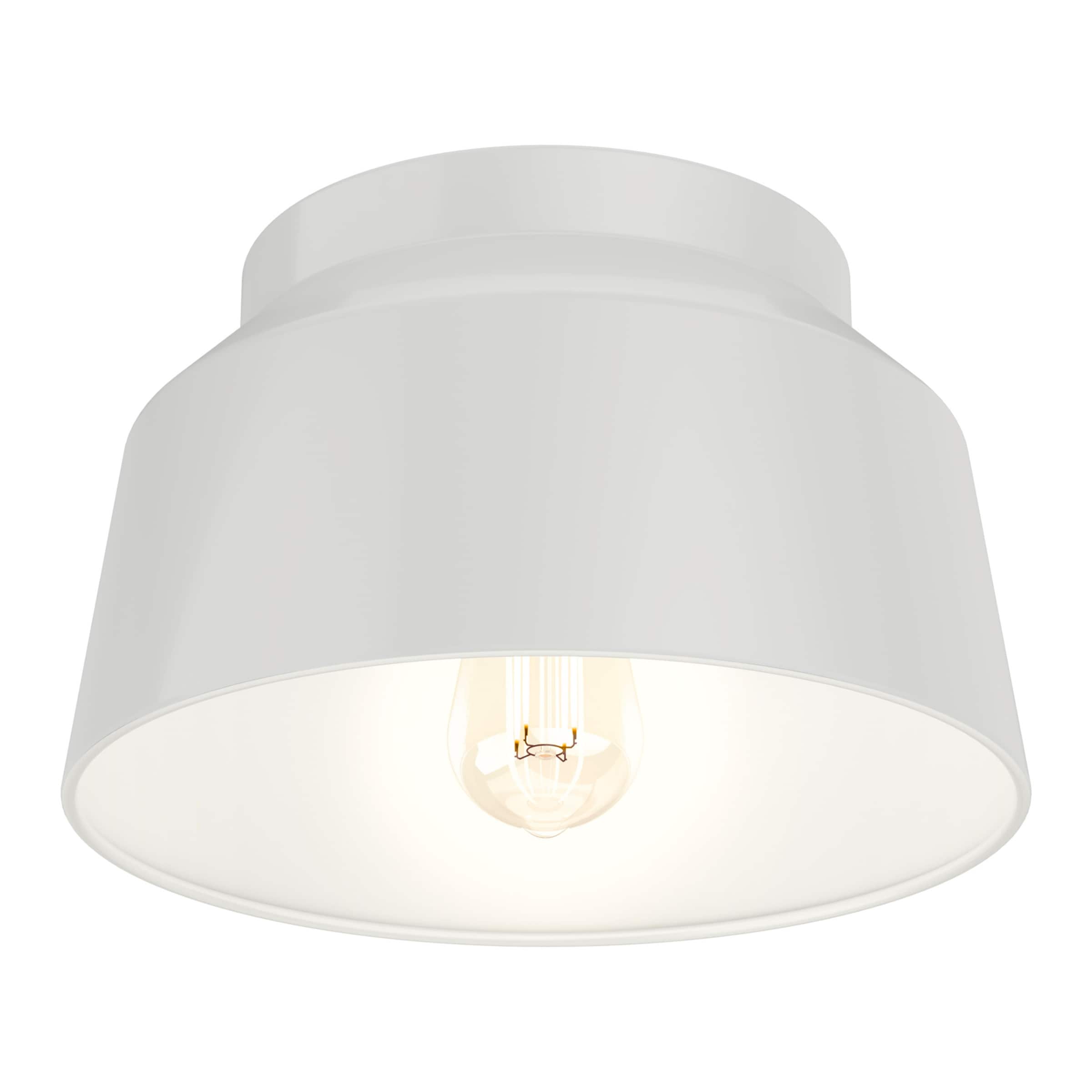 Dove Grey Aluminum LED Mid-Century Modern Flush Mount