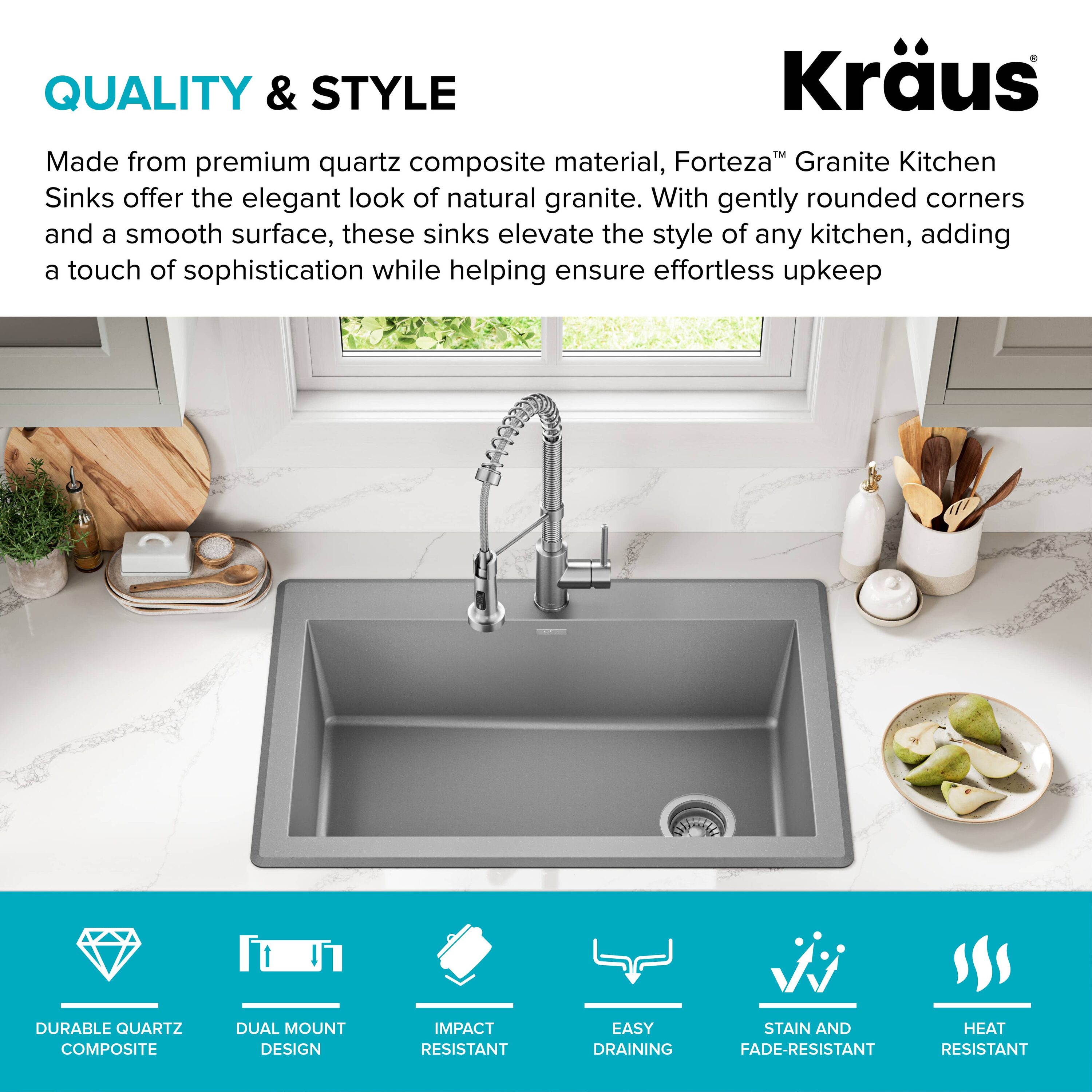 Kraus KGD-54GREY Kitchen-Sinks - View #4
