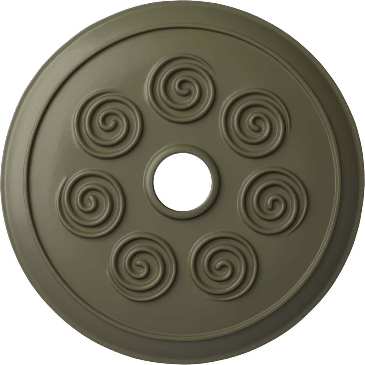 Ekena Millwork CM25SPSSF Spiral 25.25-in W x 25.25-in L Painted Spartan Stone Polyurethane Whole Ceiling Medallion