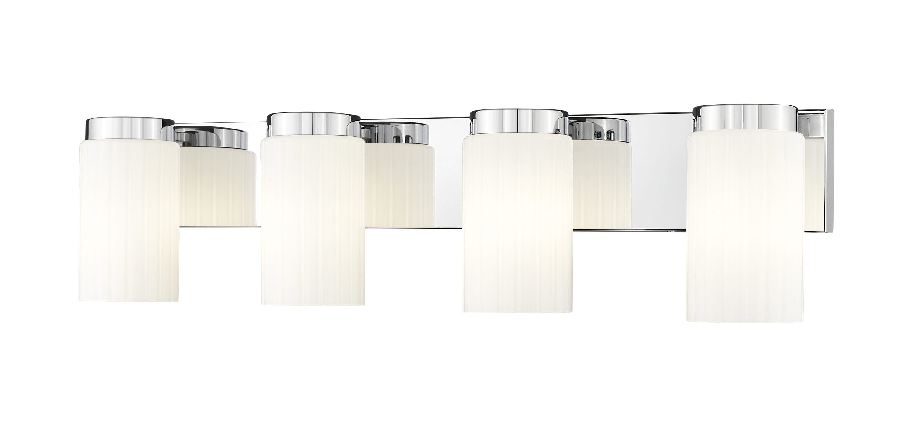 Z-Lite 746-4V-CH Burk 30-in 4 -Light Polished Chrome Transitional Vanity light
