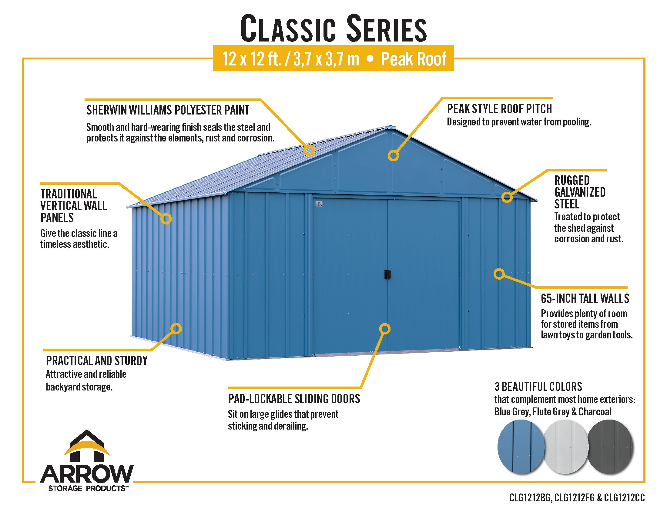 Arrow CLG1212BG Metal-Storage-Buildings-Sheds - View #10