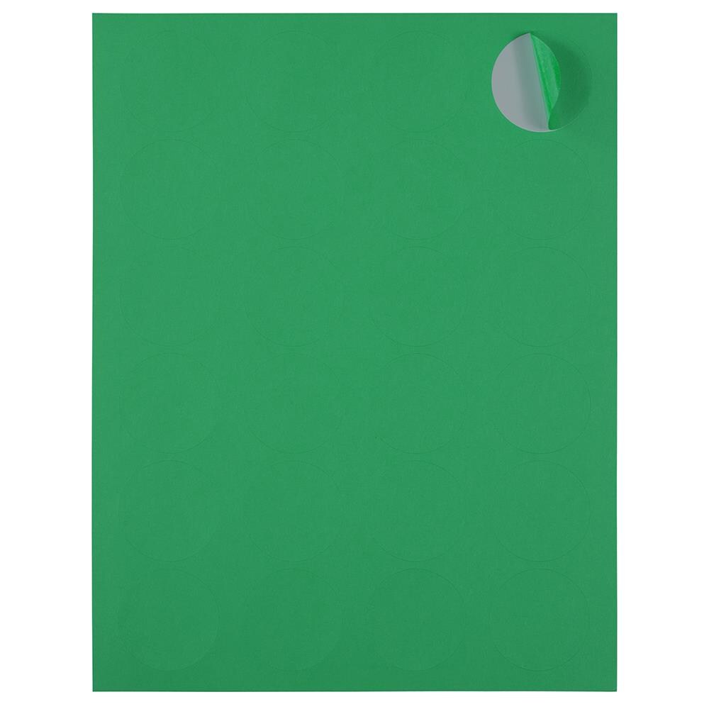 Jam Paper Circle Label Sticker Seals - 1 2/3 inch Diameter - Green - 120/Pack