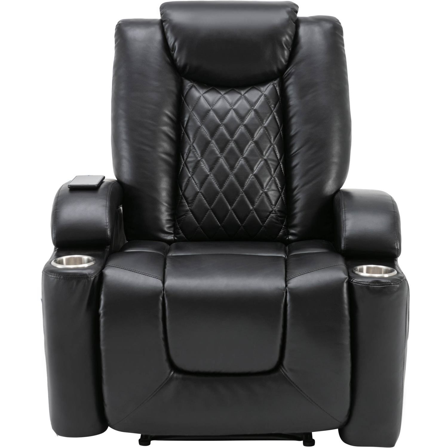 JASMODER SG000650AAB Black Upholstered Tufted Recliner with Lift Assistance
