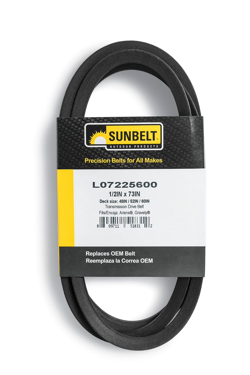SUNBELT A76K /4L780K Deck/Drive Belt 1/2-in x 78-in NEW fractional replacement 