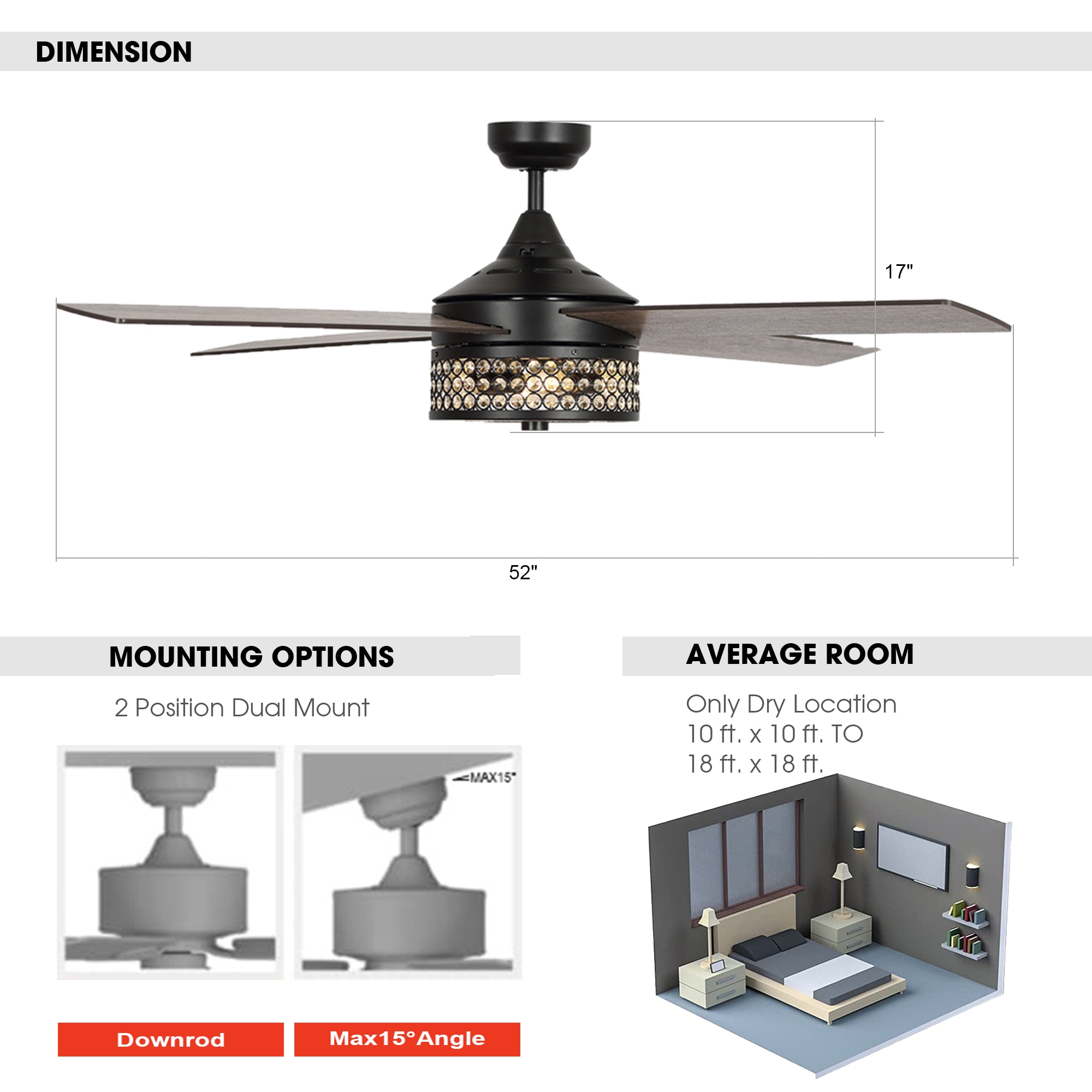 Parrot Uncle F6209MB110V Ceiling-Fans - View #5