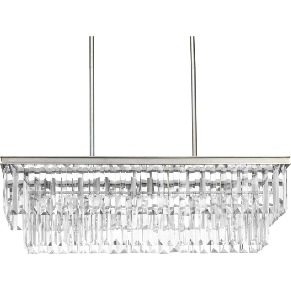 Progress Lighting Glimmer Silver Ridge Glam Linear Kitchen Island Light
