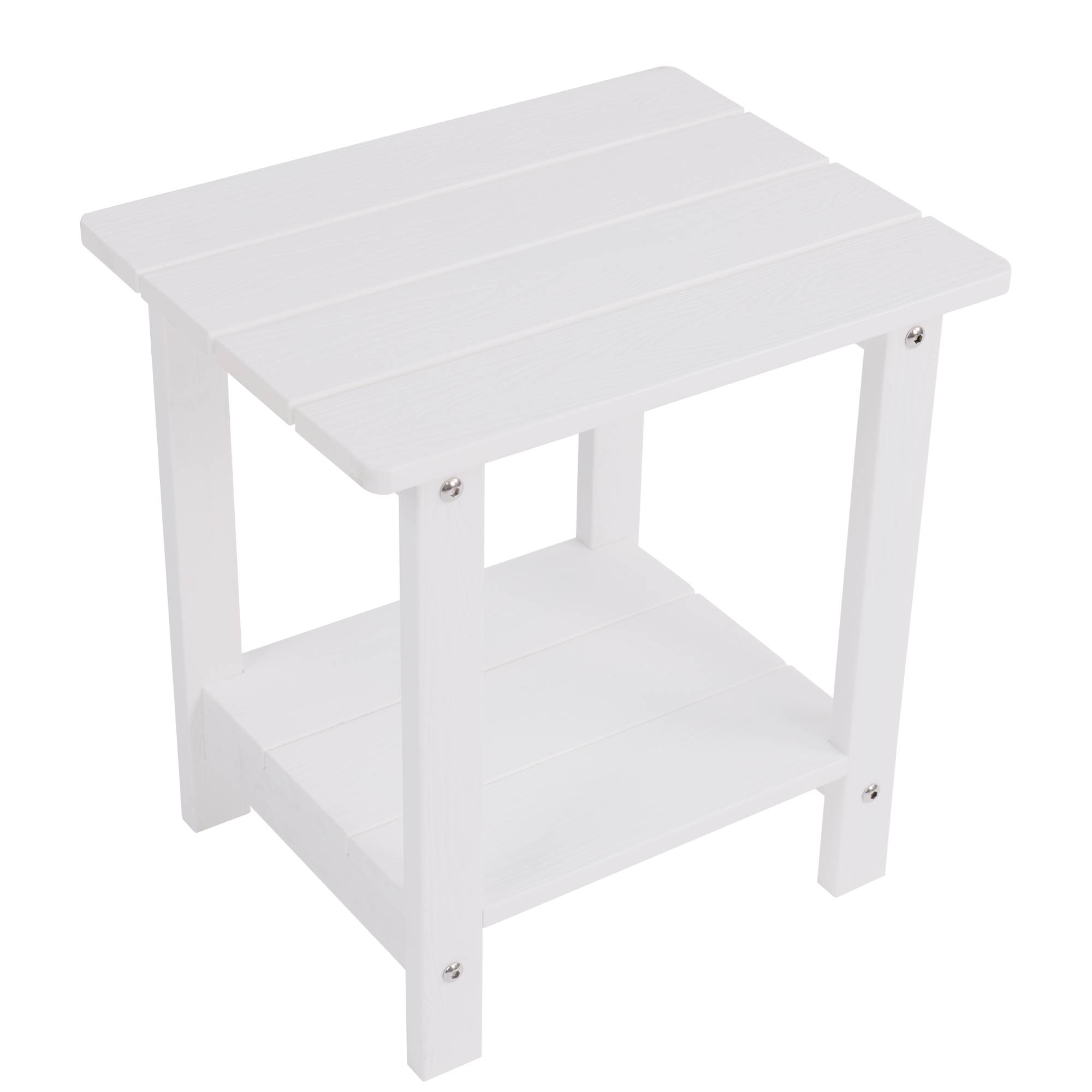 TATAHANCE Patio Wood Side Table Rectangle Outdoor End Table 12.6-in W x ...