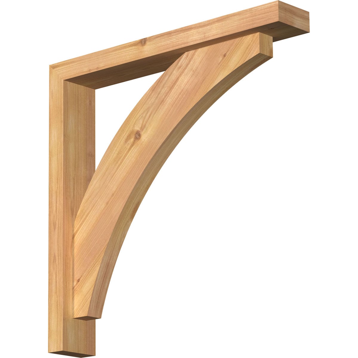 Ekena Millwork 1463920 Thorton Block Smooth Bracket with Offset Brace 3-1/2-in x 22-in x 22-in Western red cedar Brown Wood Standard bracket