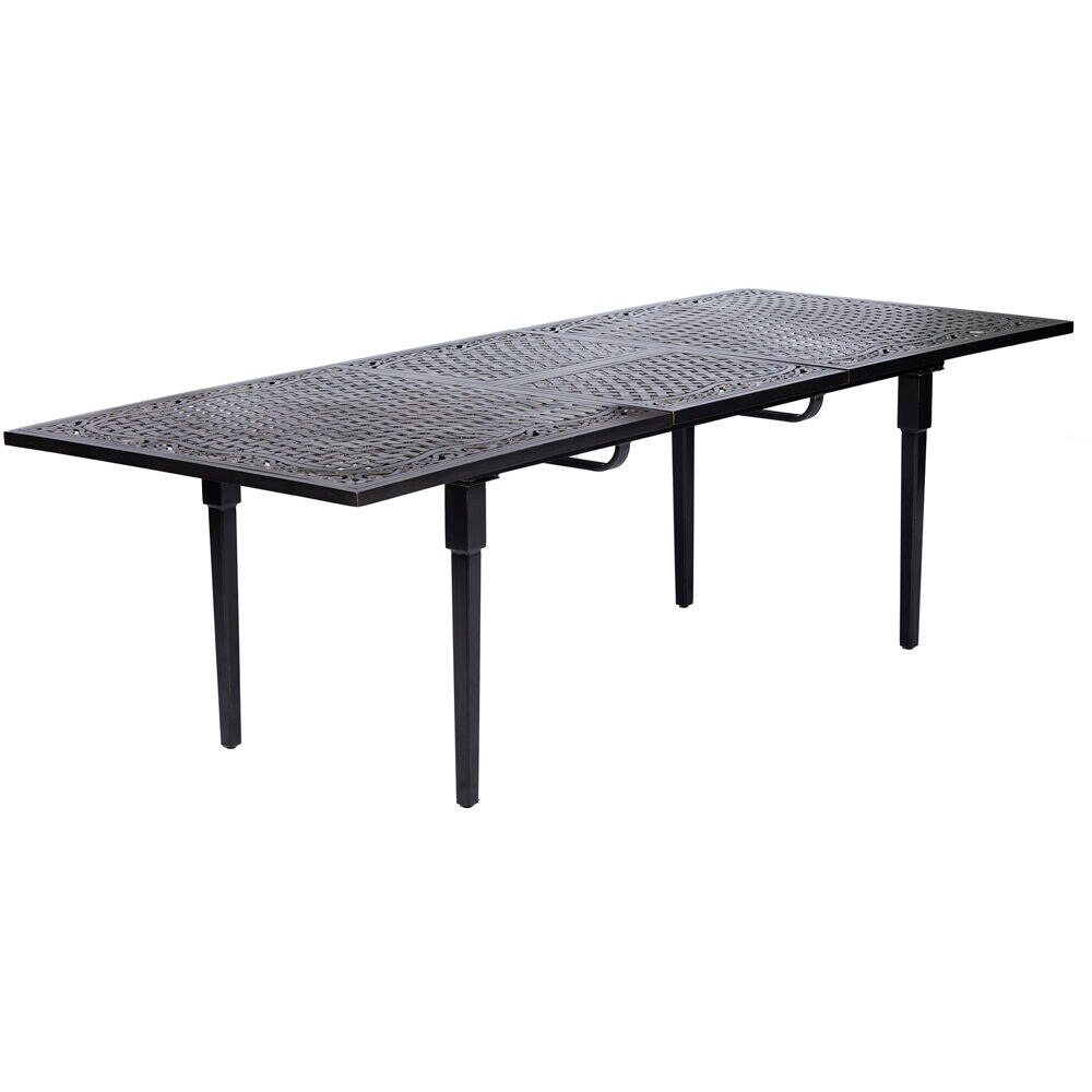 Brigantine 9-Piece Beige and Black Aluminum Outdoor Dining Set