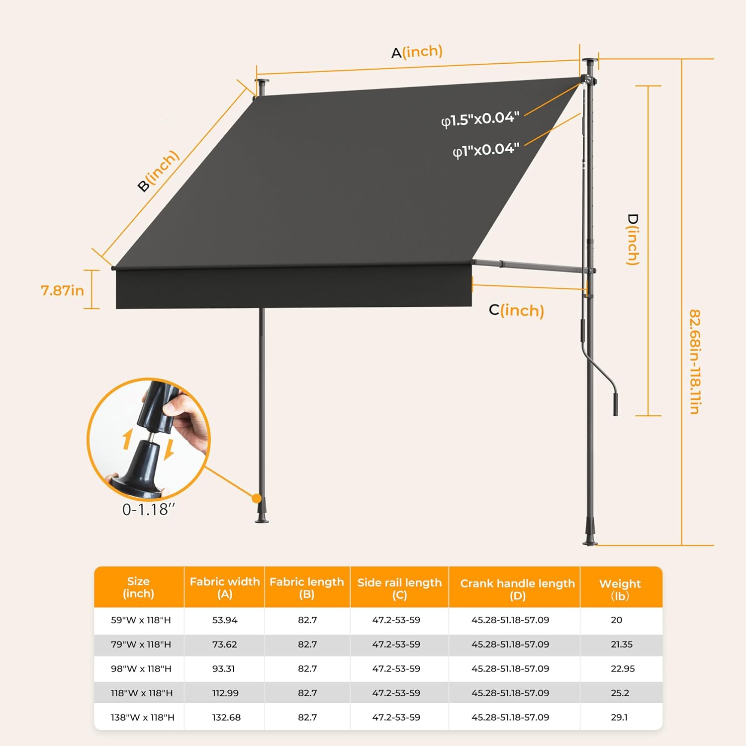 HOMEDEMO HD-Y1-B0G2XZ8B7D awnings - View #7