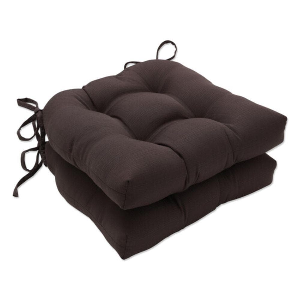 Pillow Perfect Forsyth Chocolate 15.5-in x 14.5-in 2-Piece Brown Patio ...