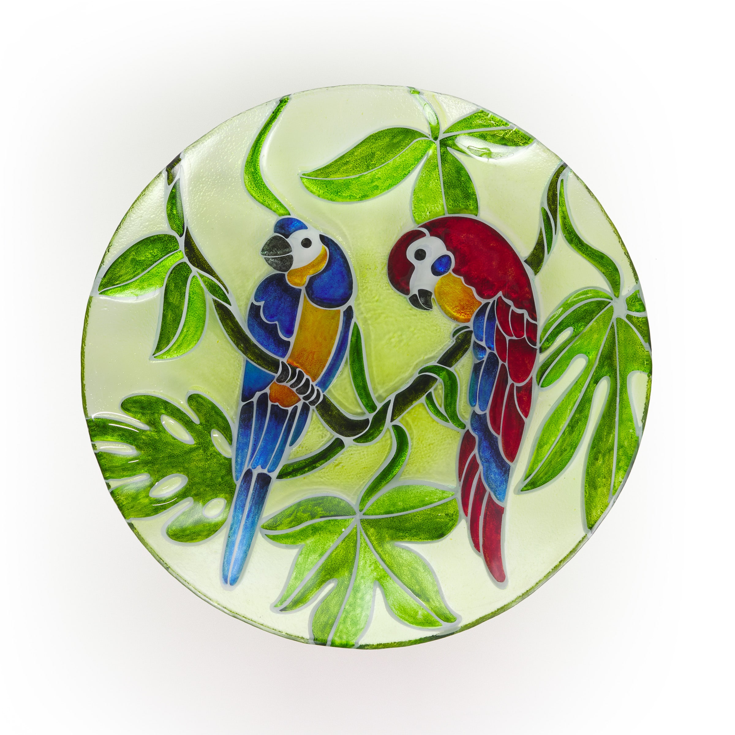 Alpine Corporation KPP602T-18 3-Inches H Multicolor Glass Birdbath bowl