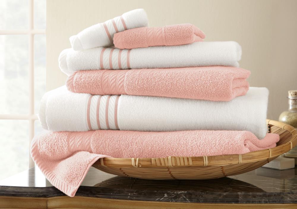 Amrapur Overseas 4-Piece Blush Cotton Quick Dry Bath Towel Set