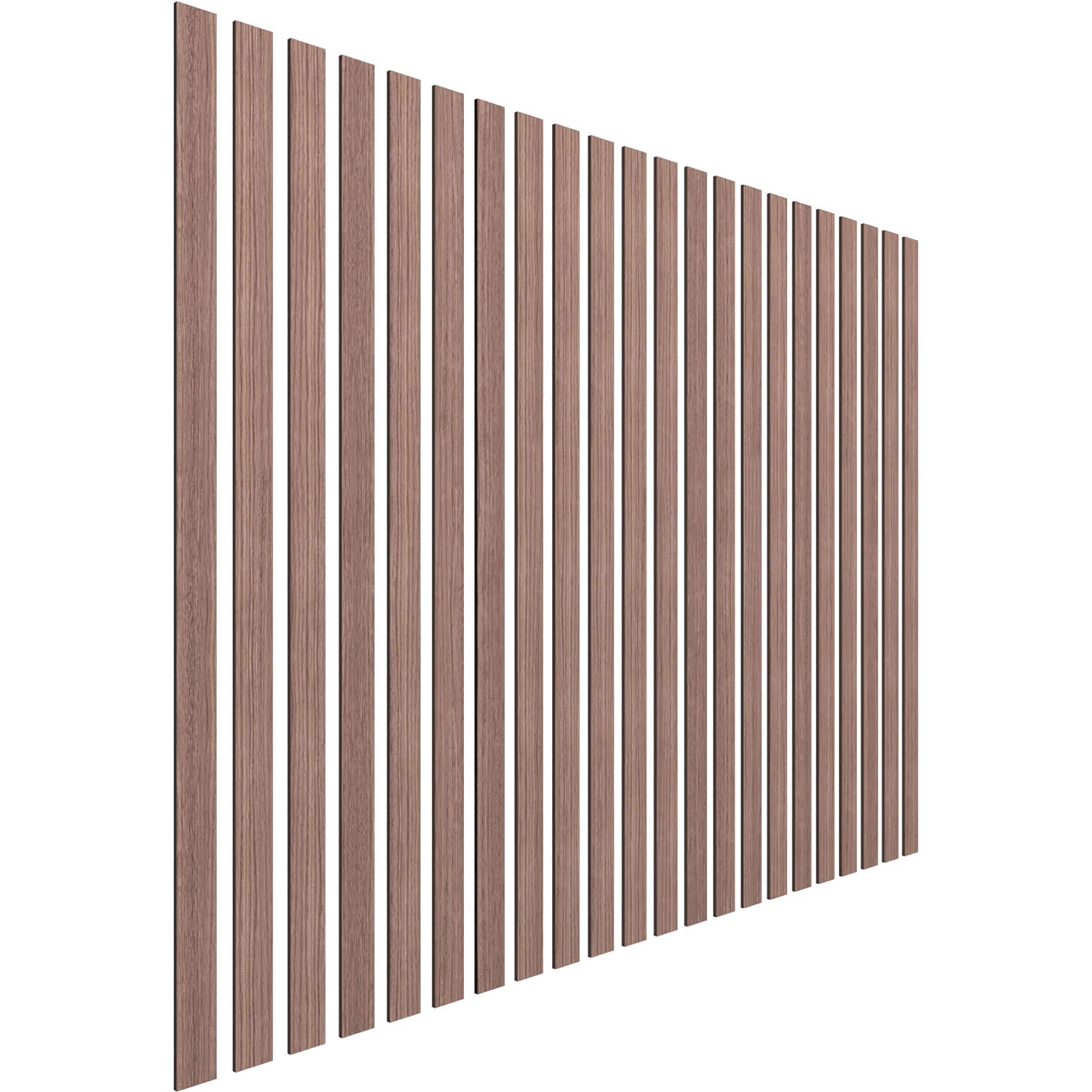 Adjustable Walnut Wood Slat Wall Panel Kit, 47"H x 2"W