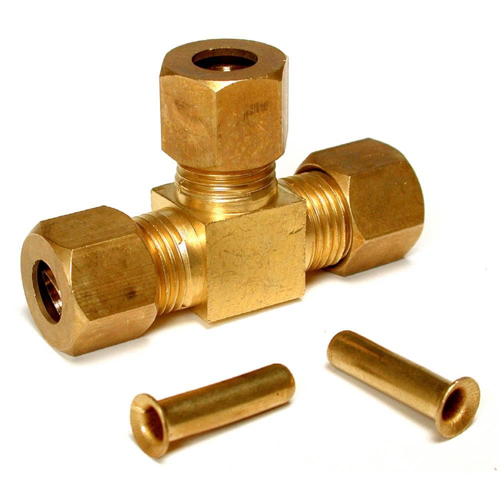 Dial 1/4-in x 1/4-in Compression Tee Fitting in the Brass Fittings