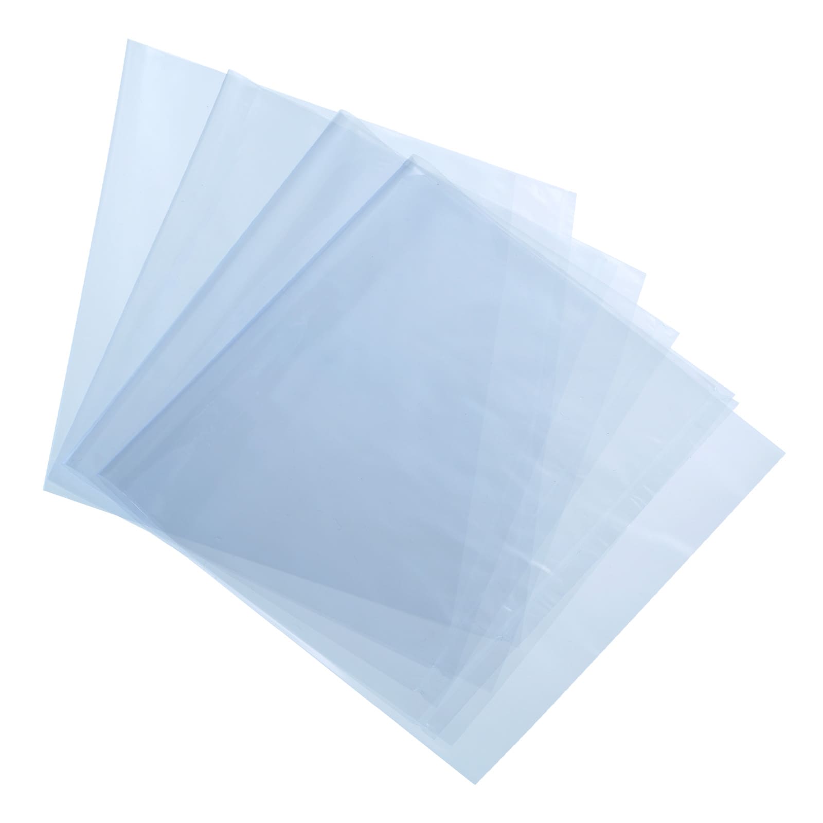 Unique Bargains 100Pcs 14x8 Inch Shrink Wrap Bags Blue Clear PVC Heat Shrink Wrap for Gift Basket Bath Soaps Candles and Homemade DIY Projects